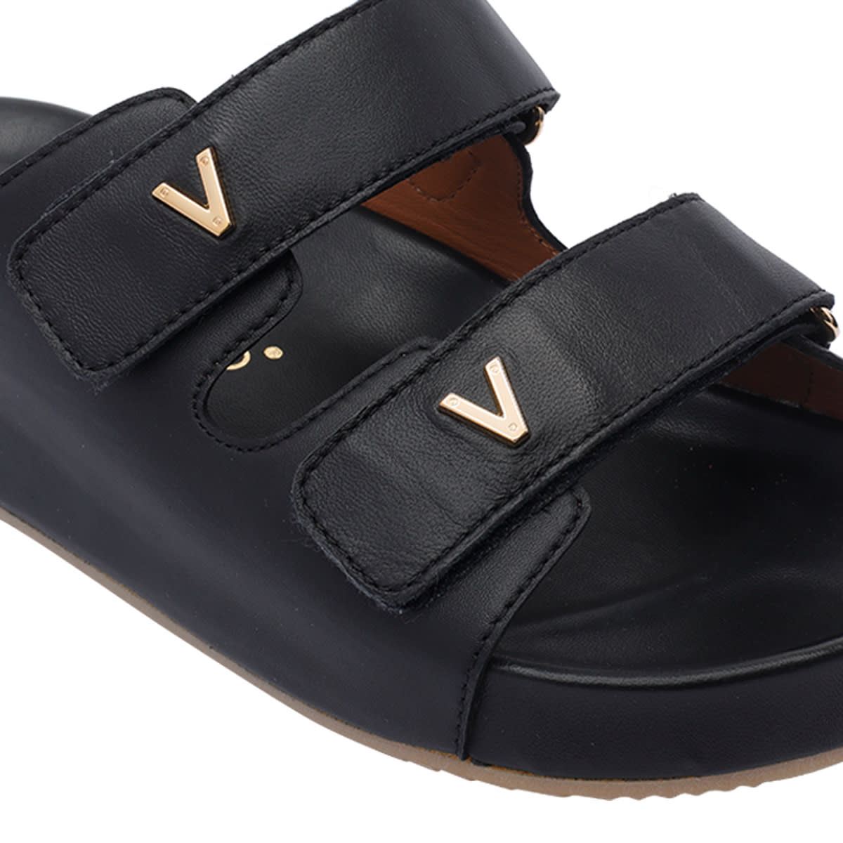 Via Roma 15 Logo Platform Sandals In Black