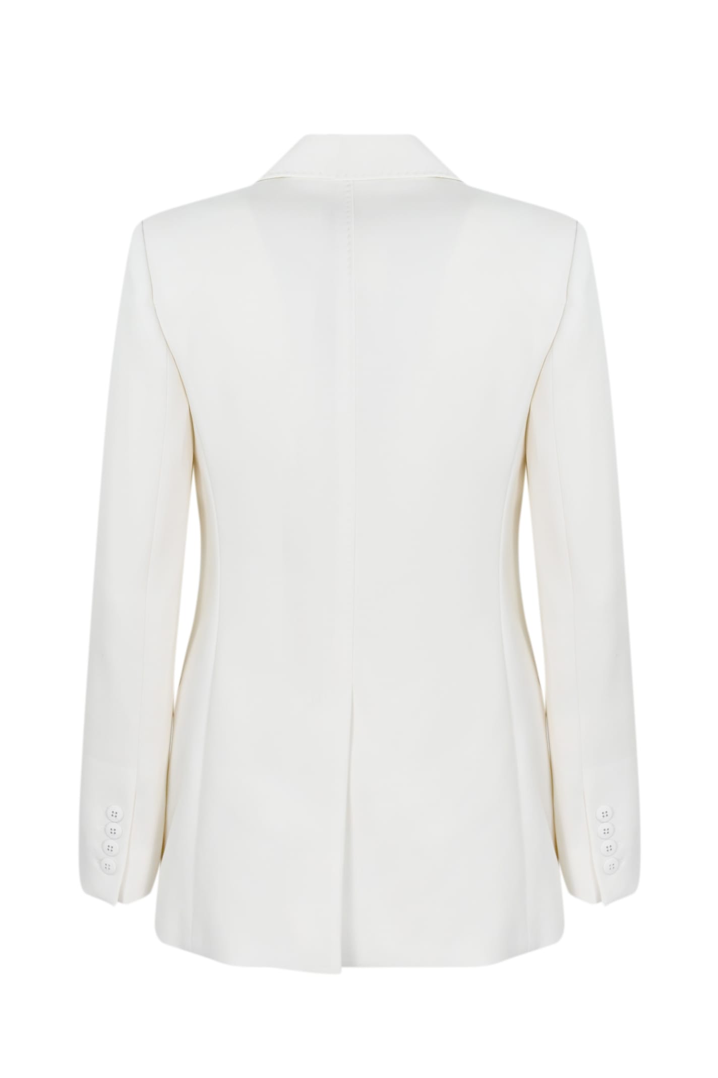 Shop Max Mara Caucaso Wool Crepe Jacket In Bianco