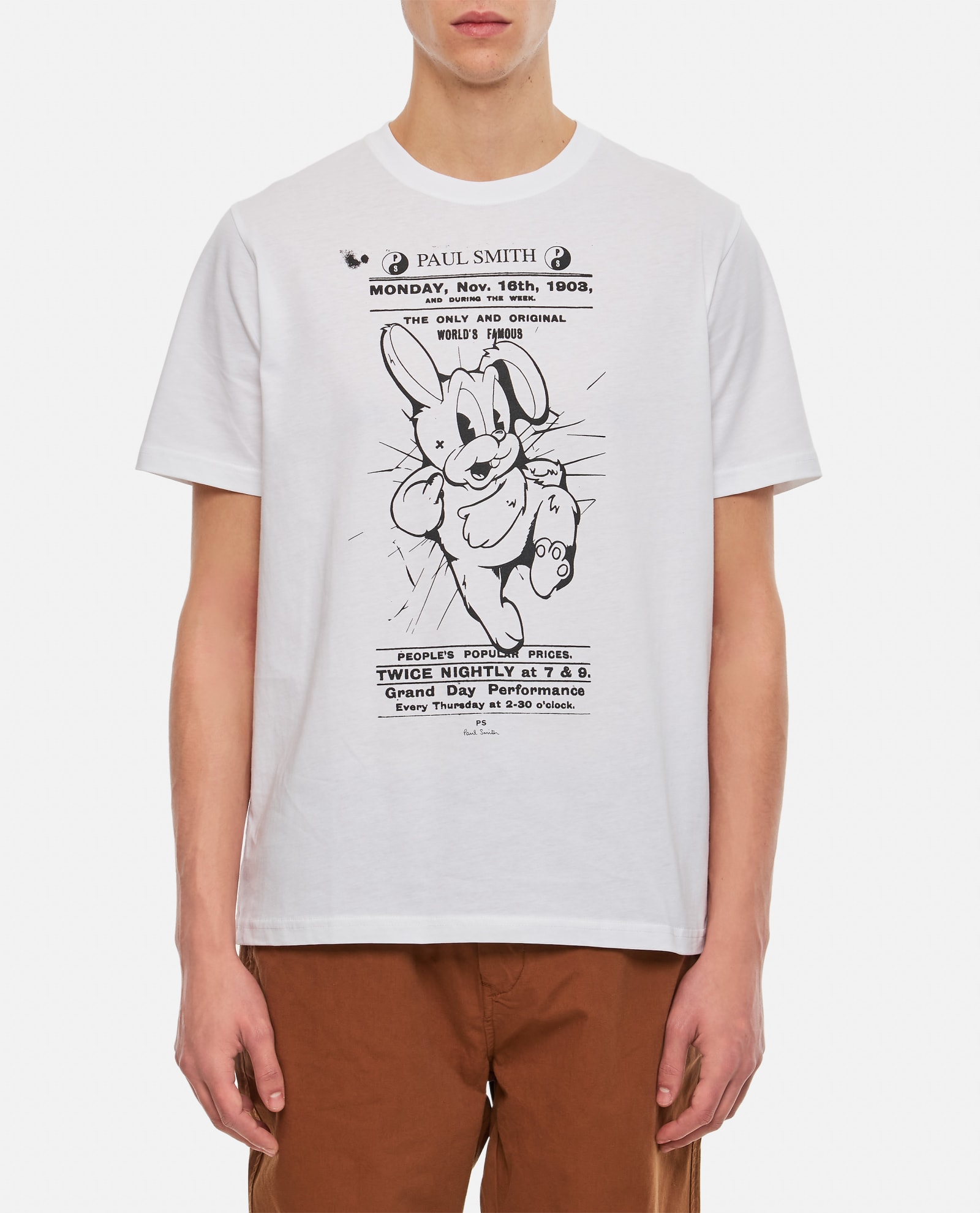 Shop Ps By Paul Smith Rabbit Poster T-shirt In White