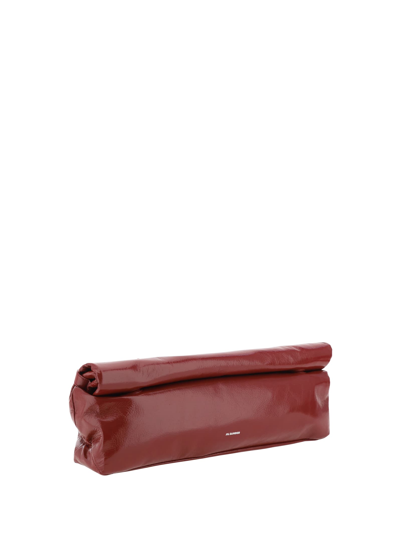 Shop Jil Sander Medium Rollup Shoulder Bag In Cedar Red