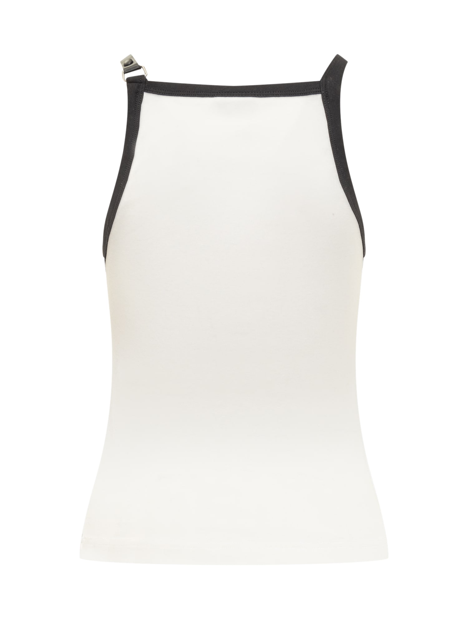 Shop Courrèges Buckl Tank Top In Heritage White/black