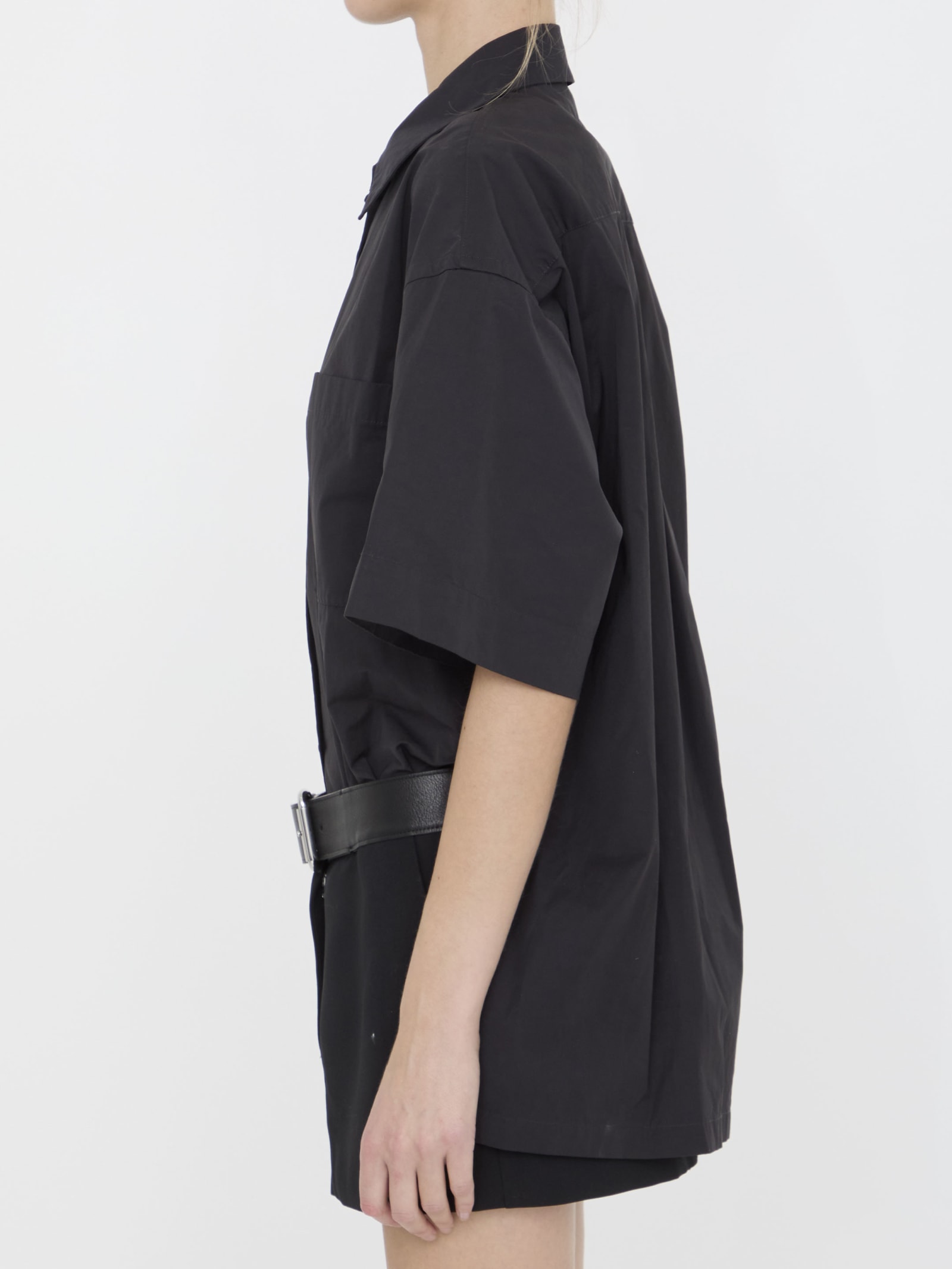 Shop Alexander Wang Belted Mini Shirtdress In Black