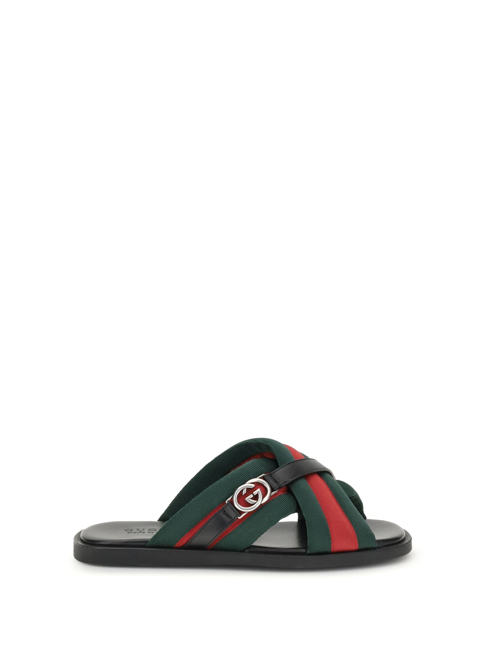 Web Sandals With Interlocking Gg