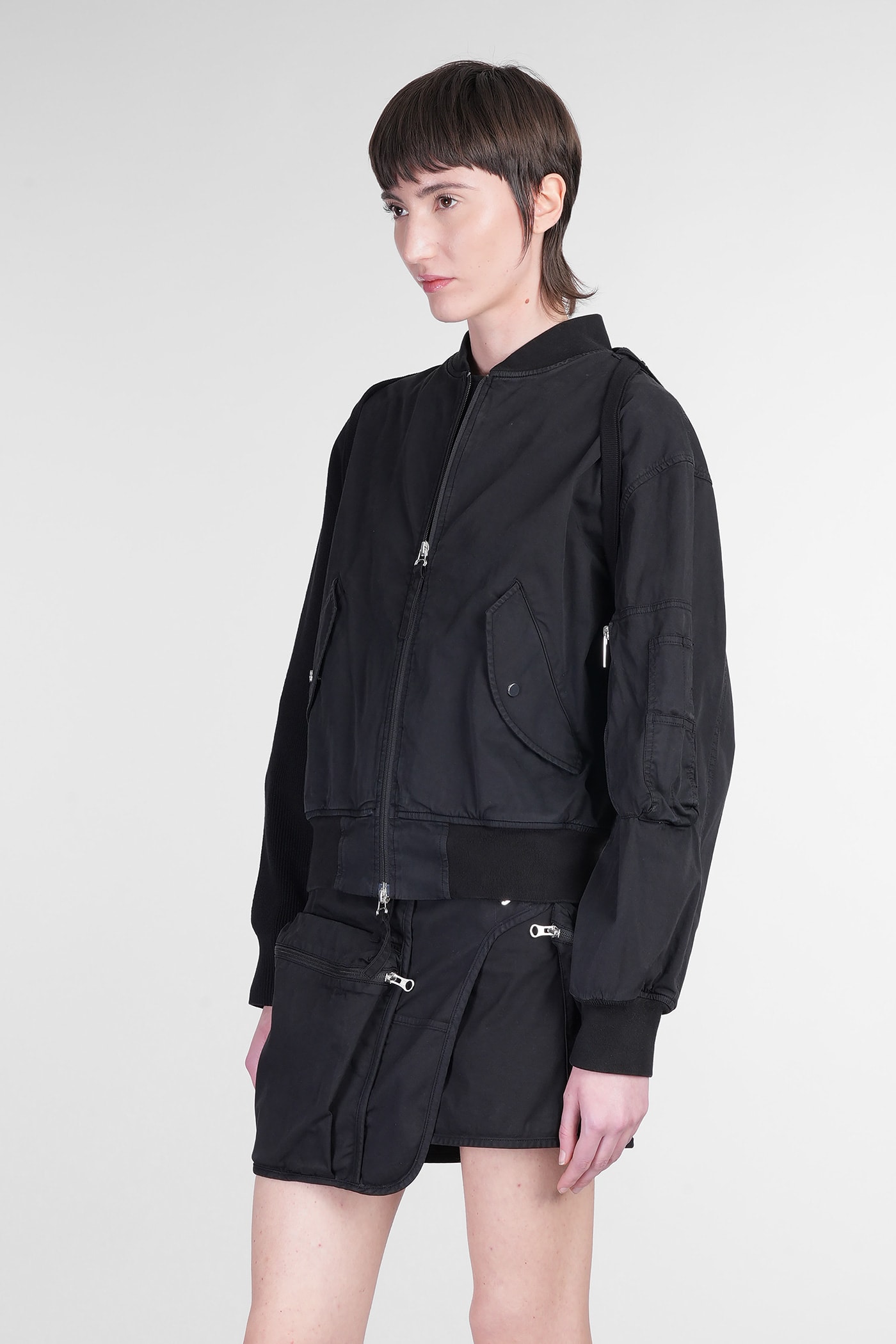 Helmut Lang Bomber In Black Cotton