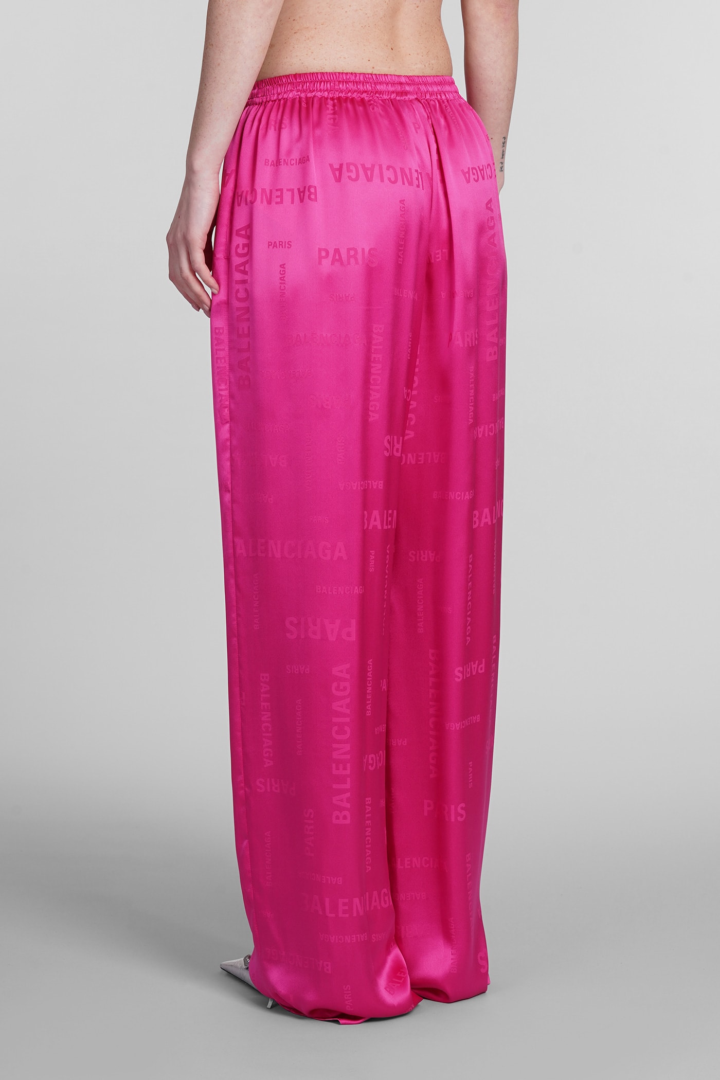 Shop Balenciaga Pants In Fuxia Silk