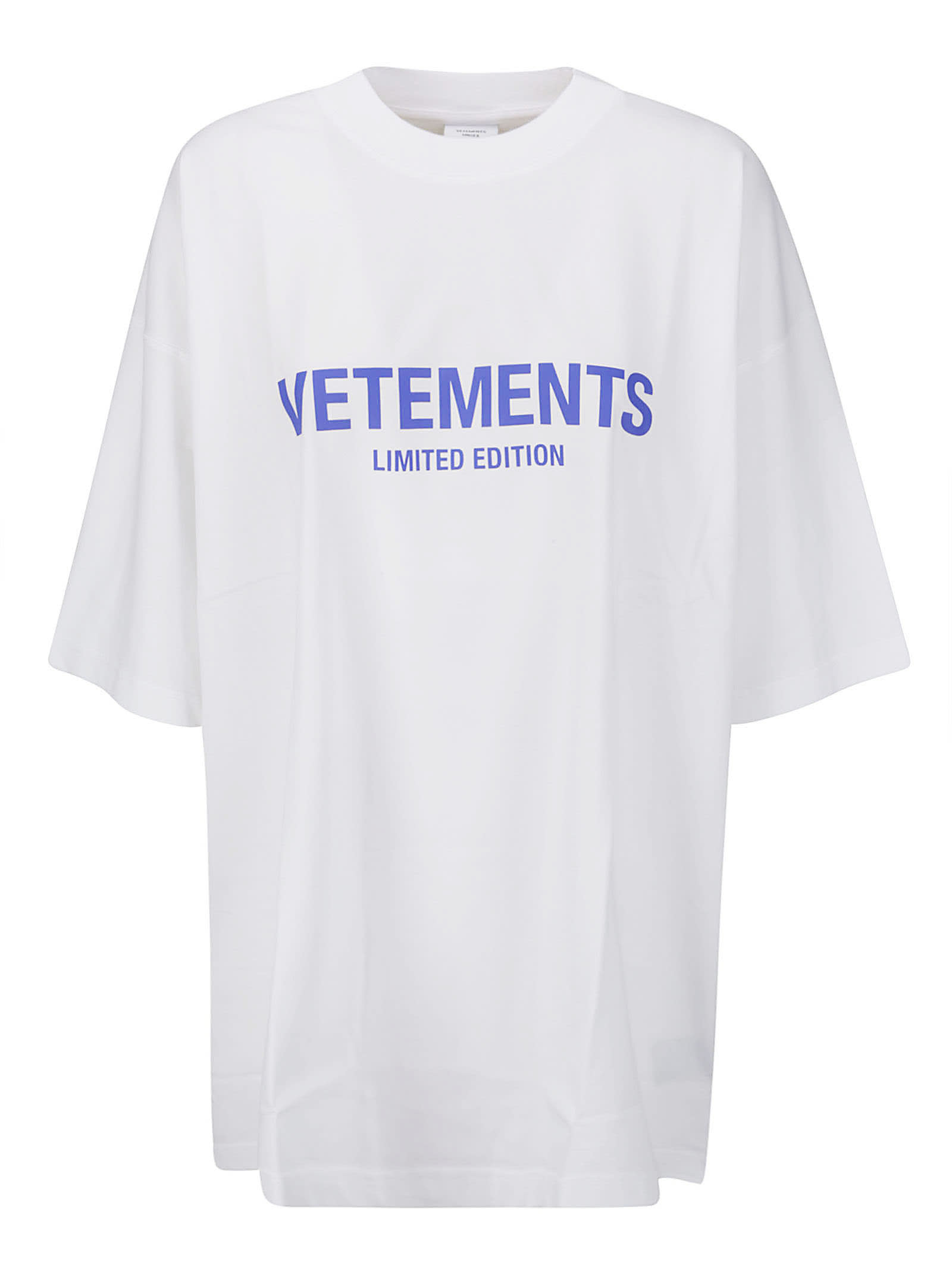 Shop Vetements Limited Edition Logo T-shirt In White / Blue