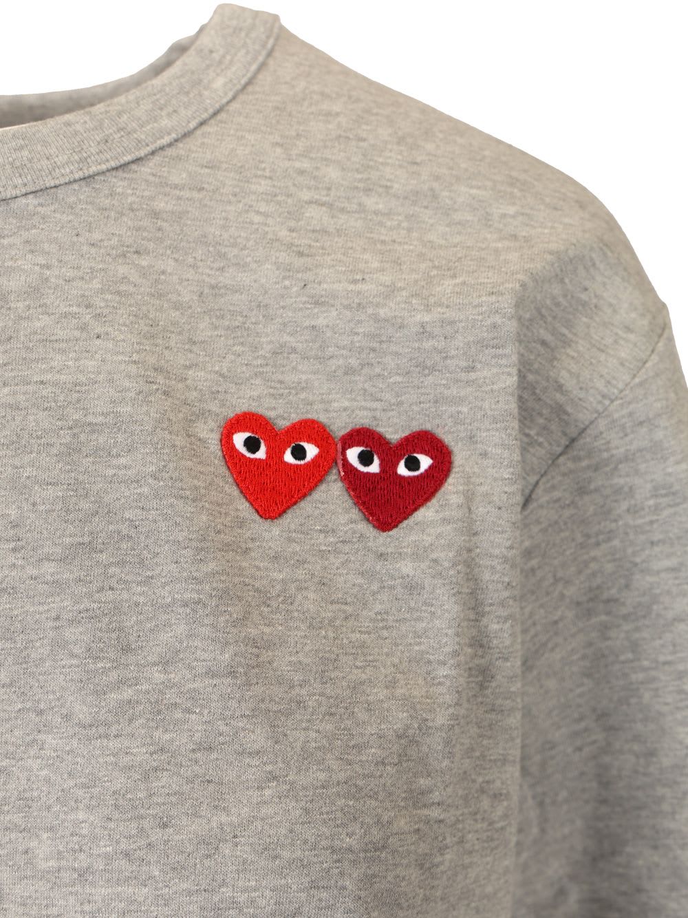 Comme Des Garçons Play Multi Hearts T-shirt In Gray