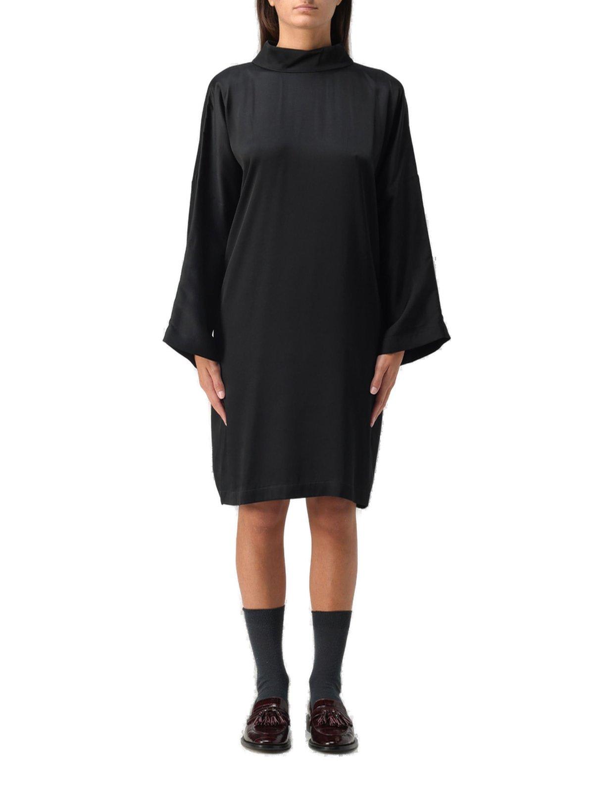 Max Mara Mock Neck Long-sleeved Dress  Studio In Black