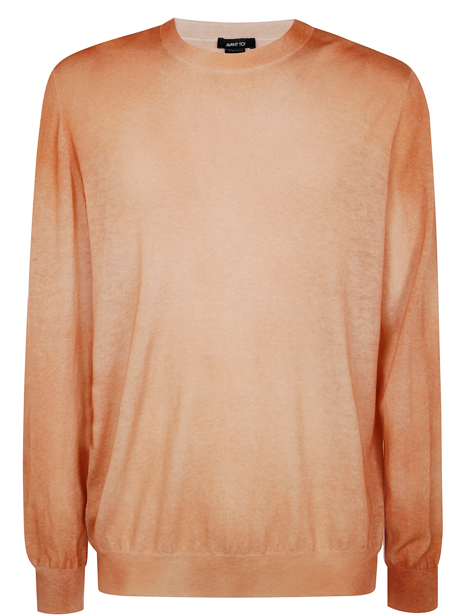 Two Colors Ultralight Cashmere And Wool Round Neck Pullover