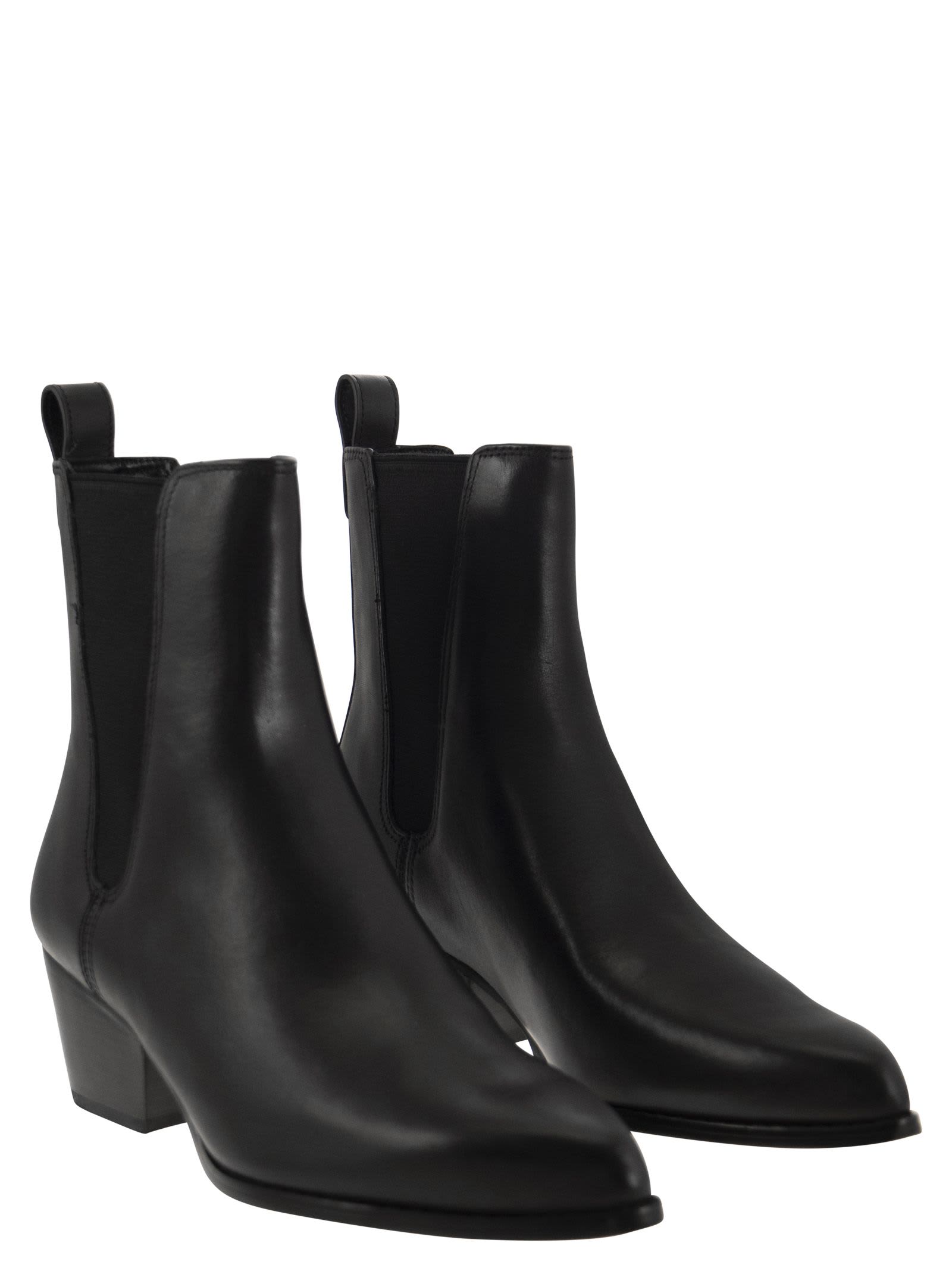 Shop Michael Kors Kinlee Leather And Stretch Knit Ankle Boot In Nero