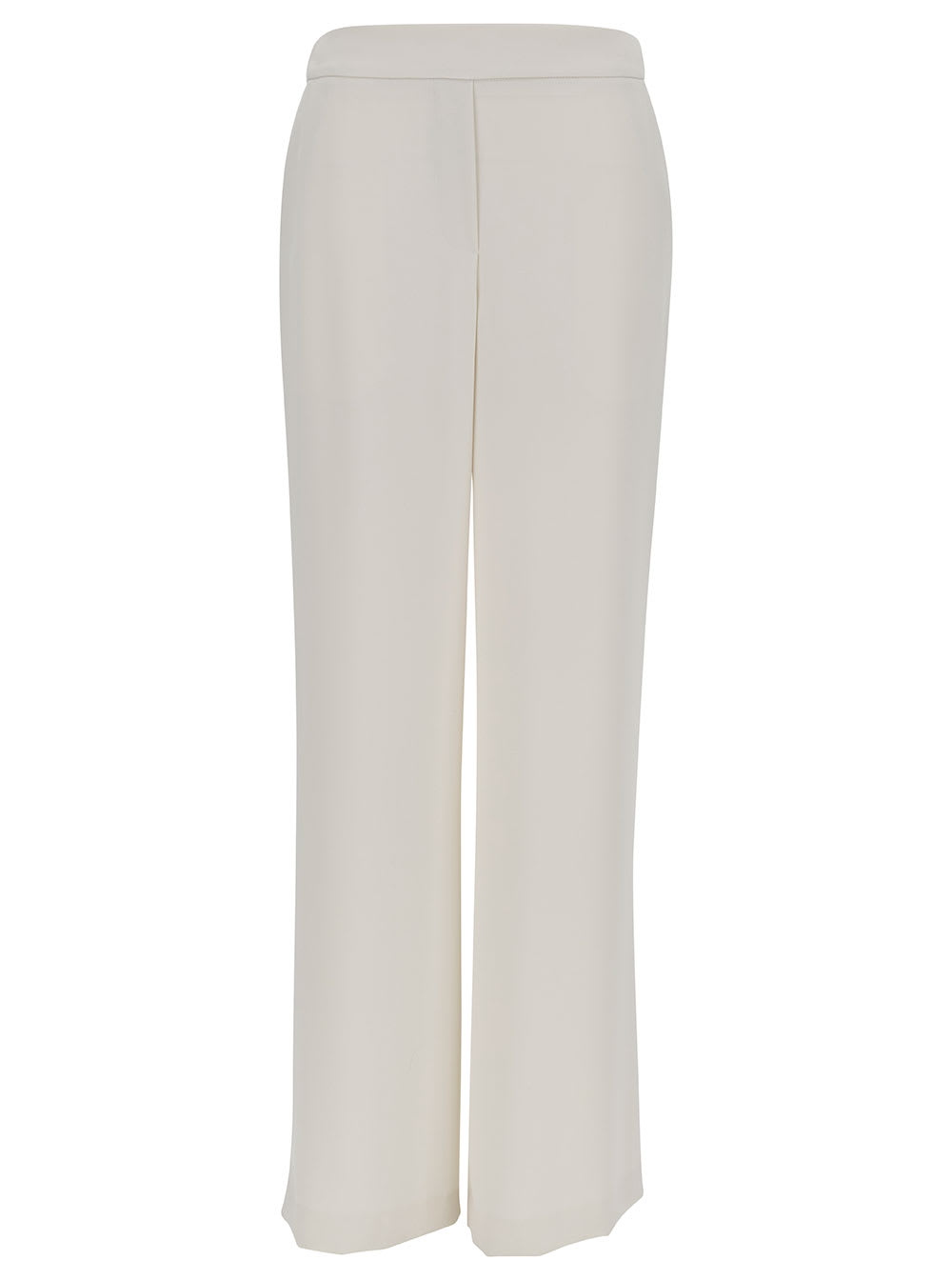 Shop P.a.r.o.s.h White Loose Pants With Waist-band In Polyamide Woman In Bianco