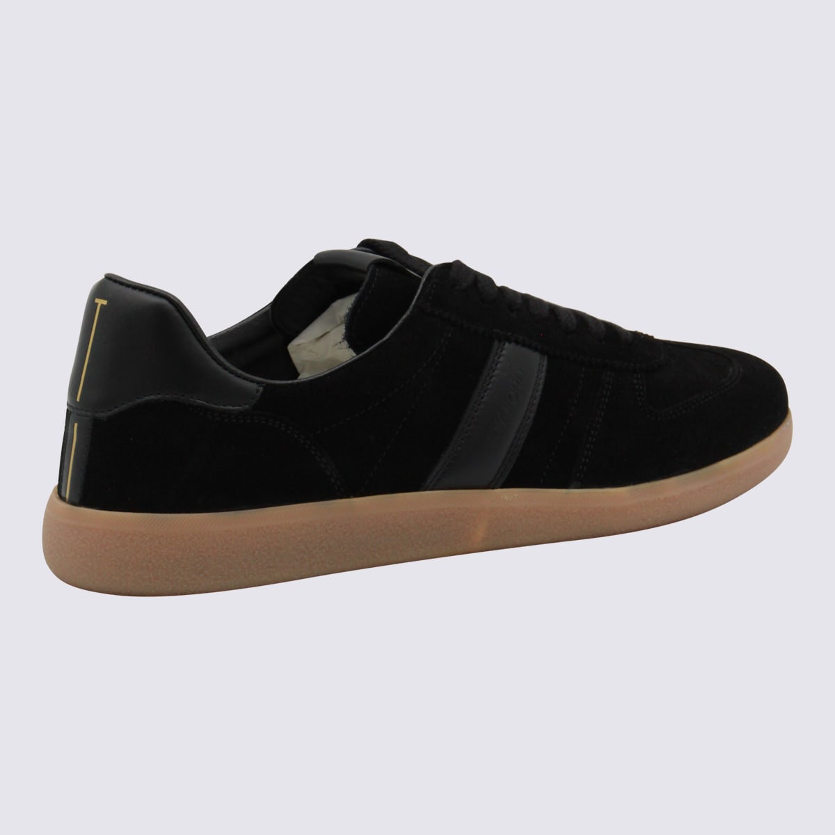 Tom Ford Leather-trimmed Suede Sneakers In Black