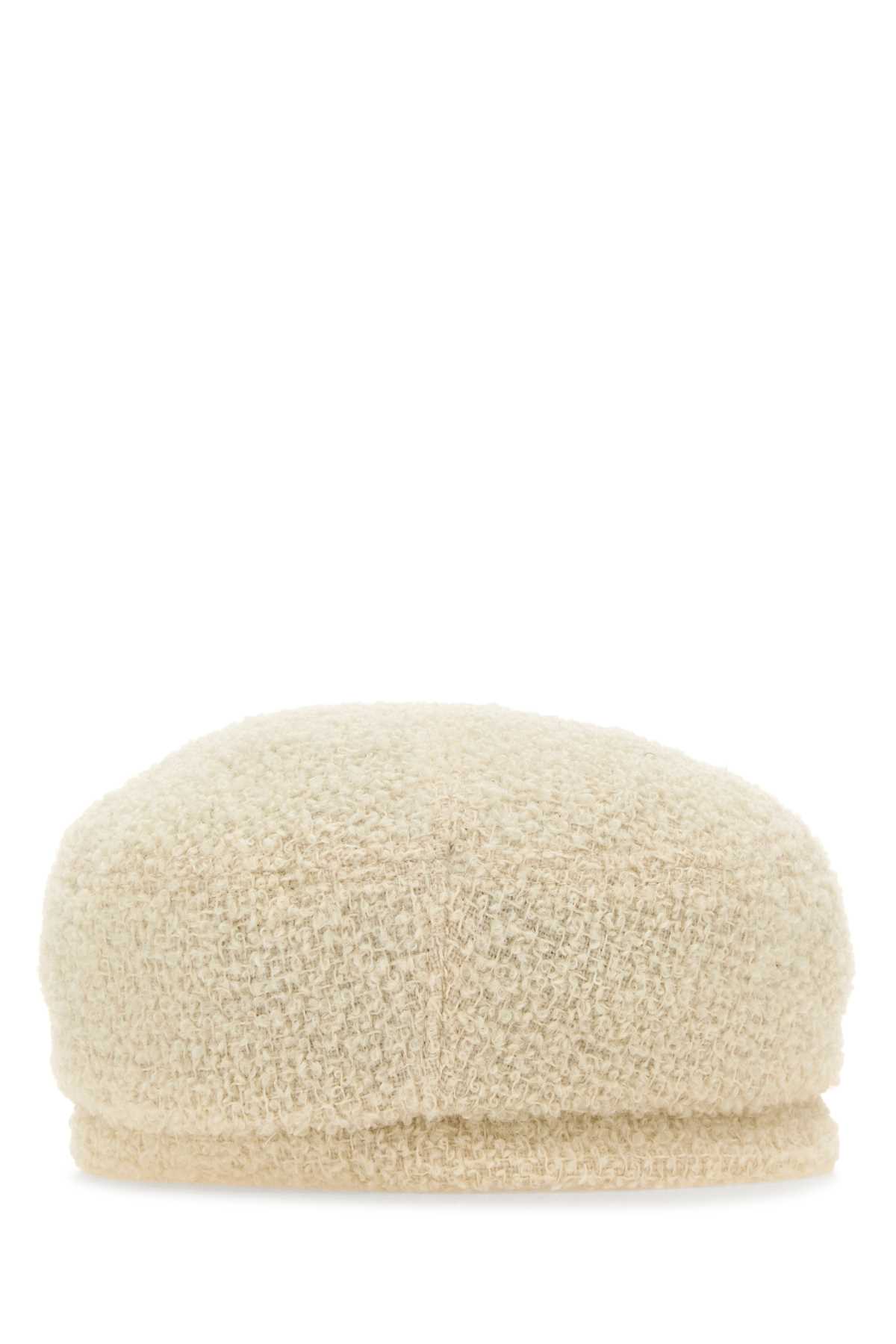 Helen Kaminski Ivory Teddy Fabric Hailie Hat In Cream