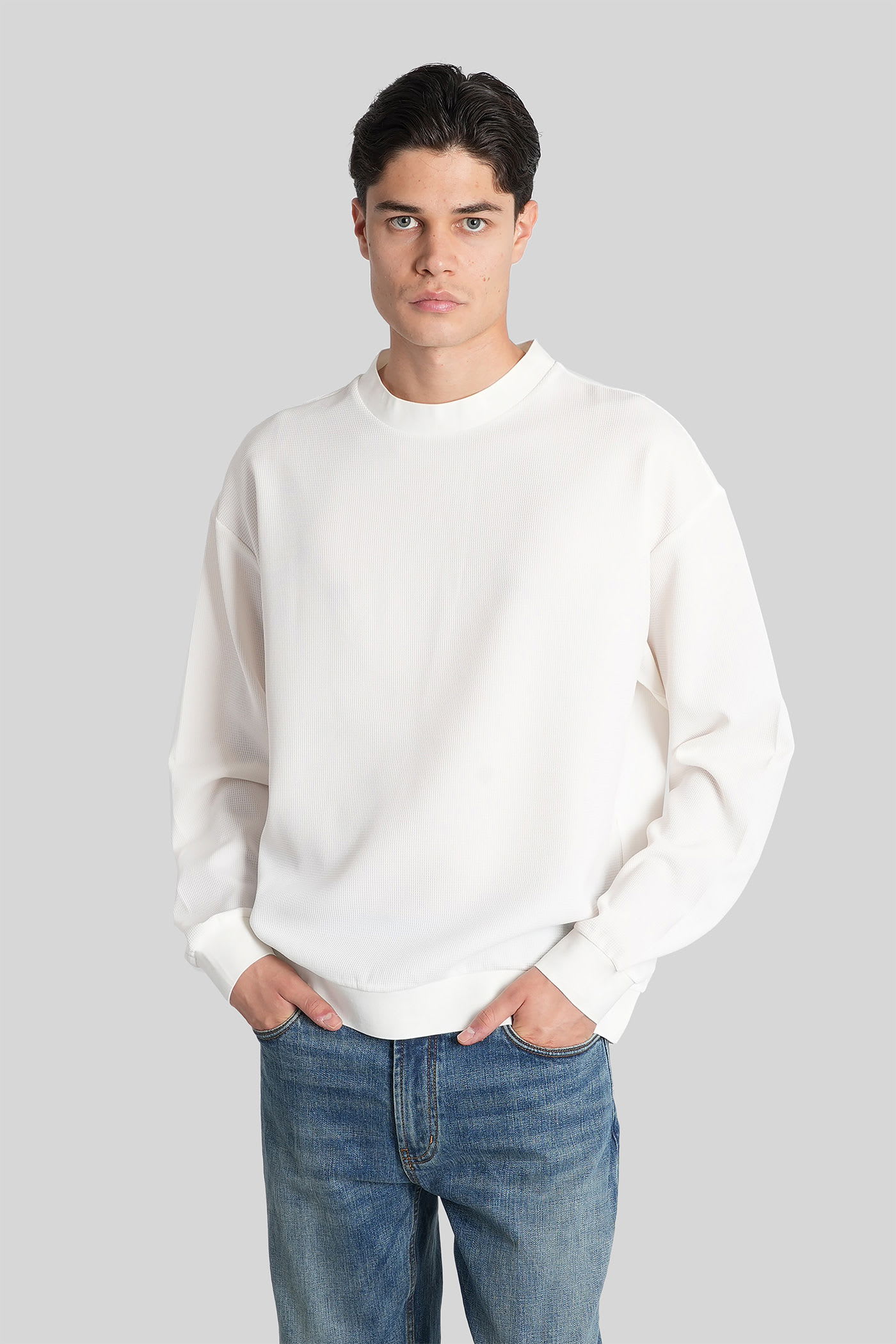 Emporio Armani Sweatshirt In White Polyester In White