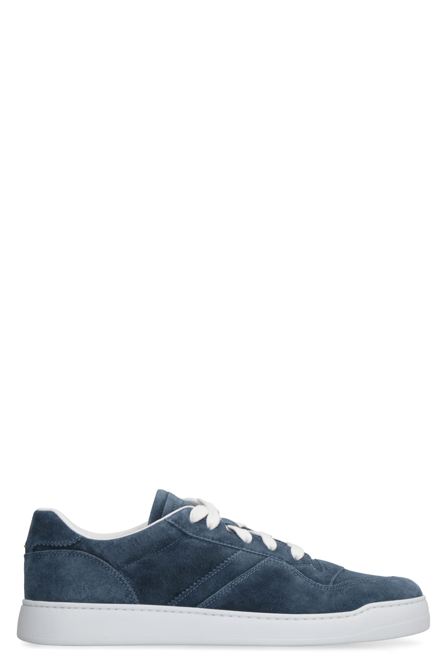 Doucal's Suede Low-top Sneakers In Blue