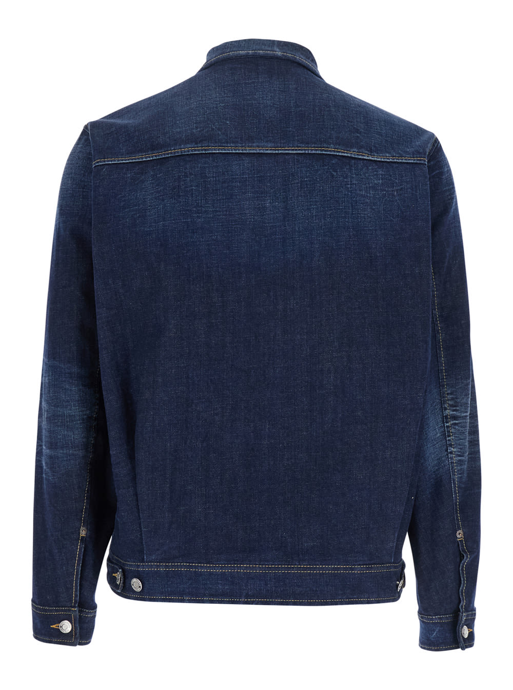 Dsquared2 Classic Blue Denim Jacket With Tailored Fit And Vintage Finish In Blu