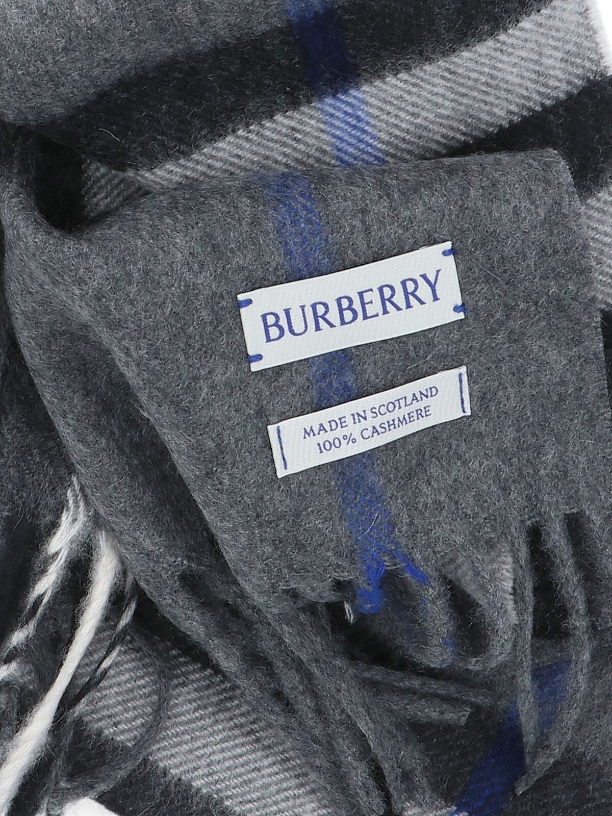 Burberry Check Scarf In Gray