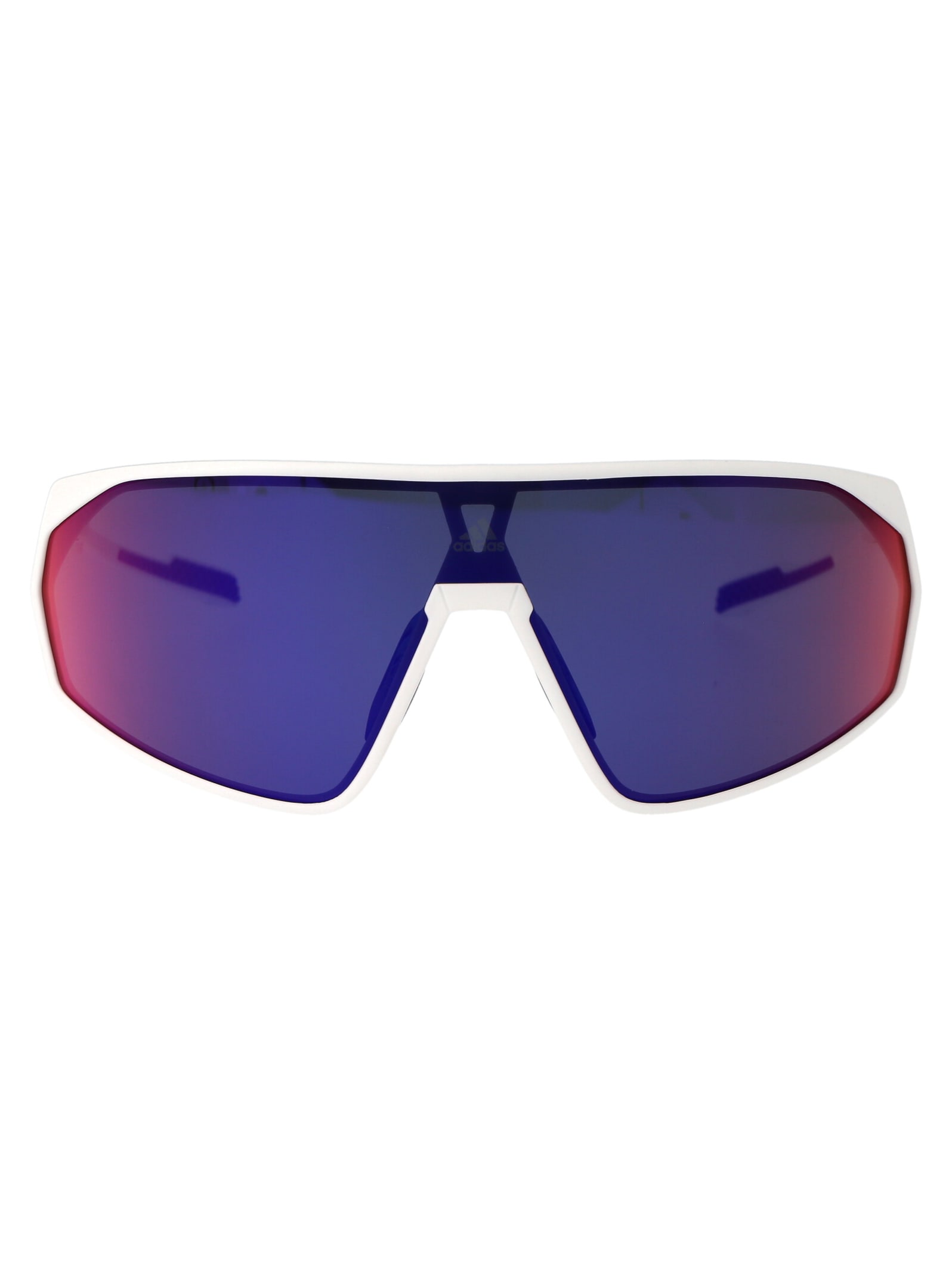 Adidas Originals Prfm Shield Sunglasses In 21z Bianco/viola Grad E/o Specchiato