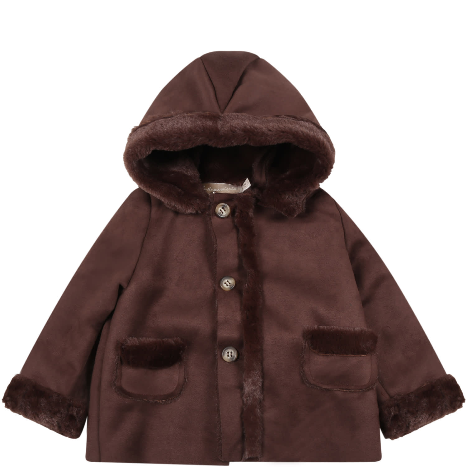 La stupenderia Brown Coat For Baby Boy