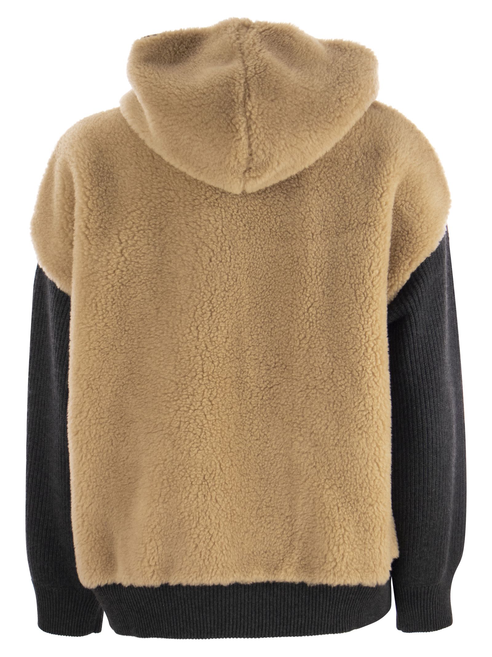 BRUNELLO CUCINELLI: double cashmere hoodie - Camel