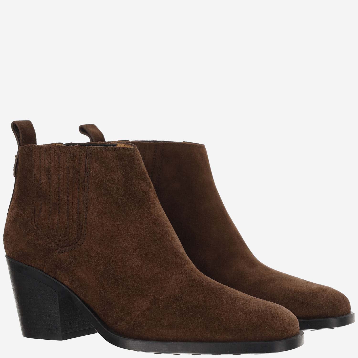 Shop Tod's Suede Ankle Boots In Brown