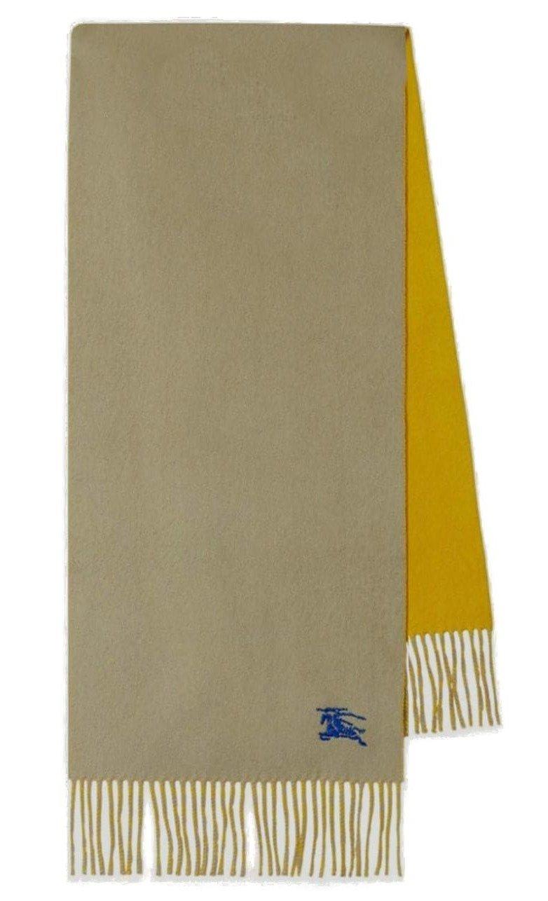 Burberry Logo Patch Reversible Scarf In Hunter Pear
