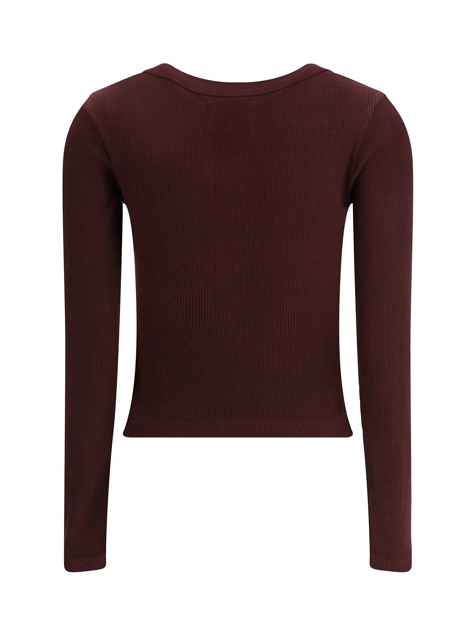 Citizen Of Humanity Varra Ribbed Stretch Cotton And Lyocell-blend Henley Top In Burgundy