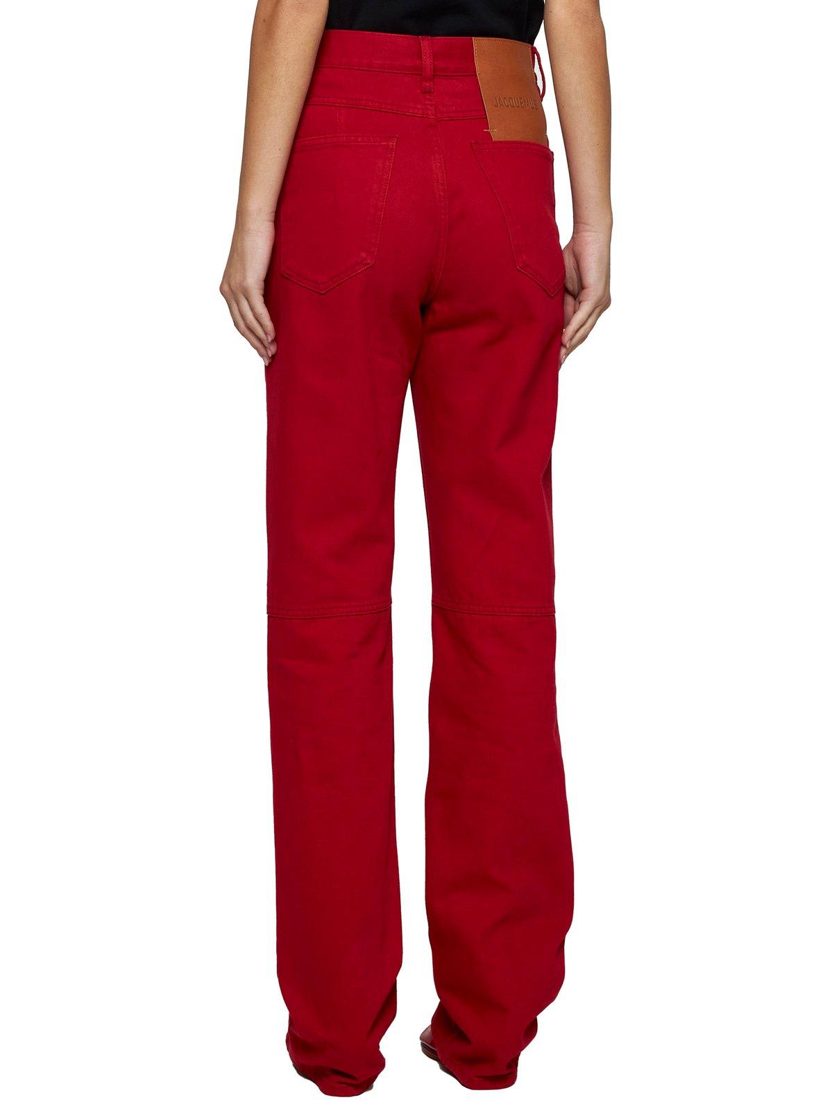 Jacquemus Straight-leg Jeans In Red