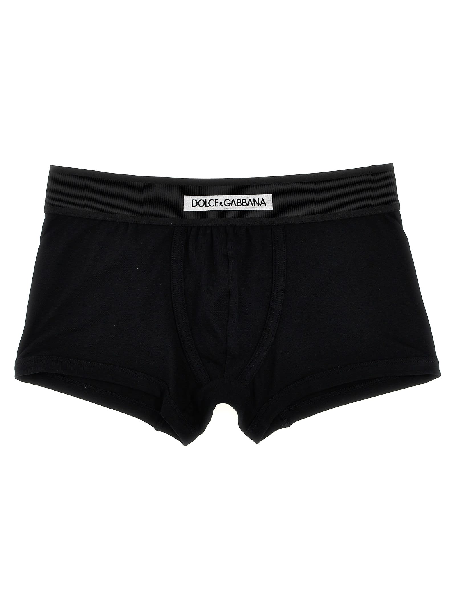 Shop Dolce & Gabbana Logo Boxer Shorts In Black
