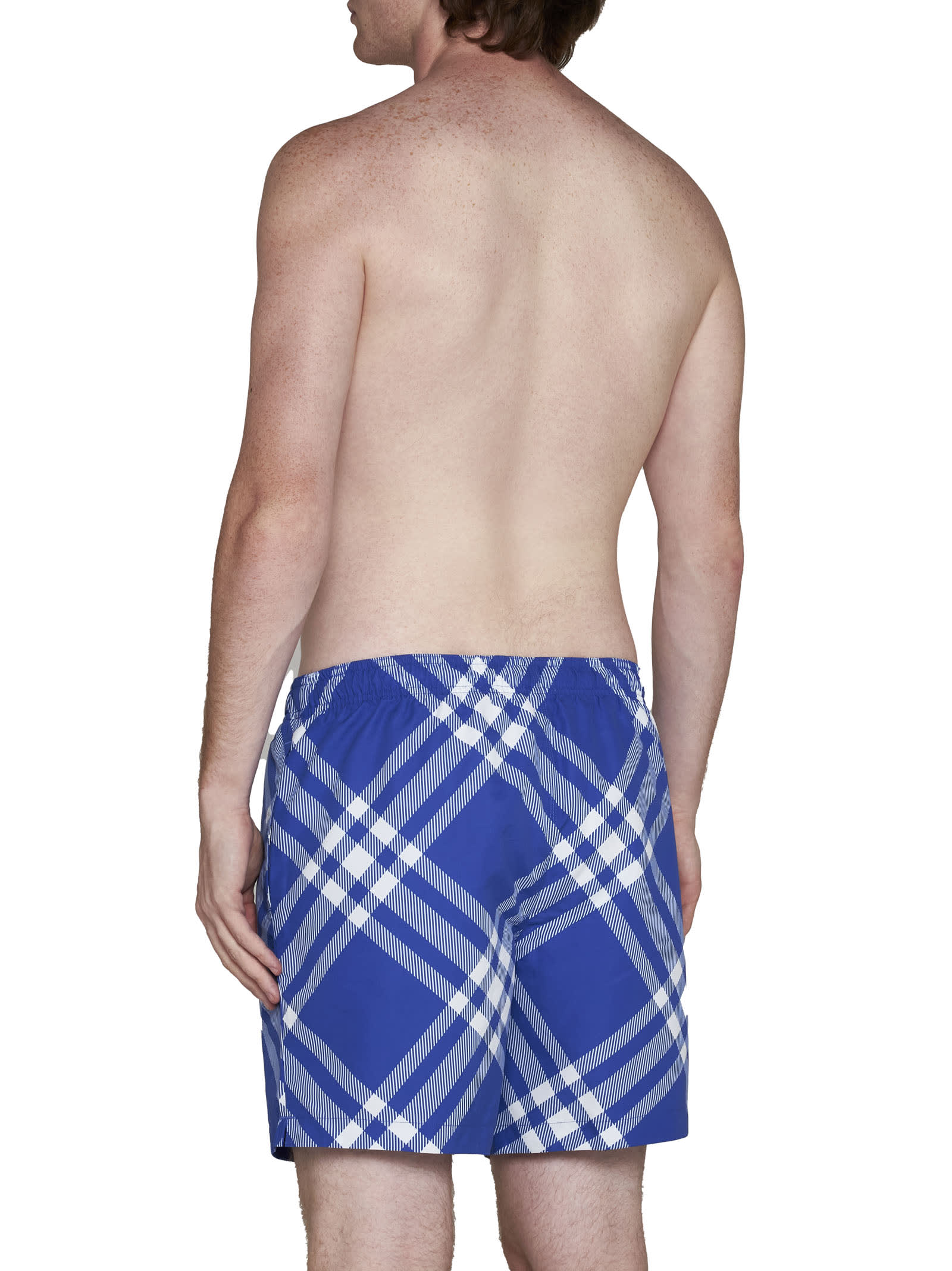 Shop Burberry Swimming Trunks In Knight Ip Check