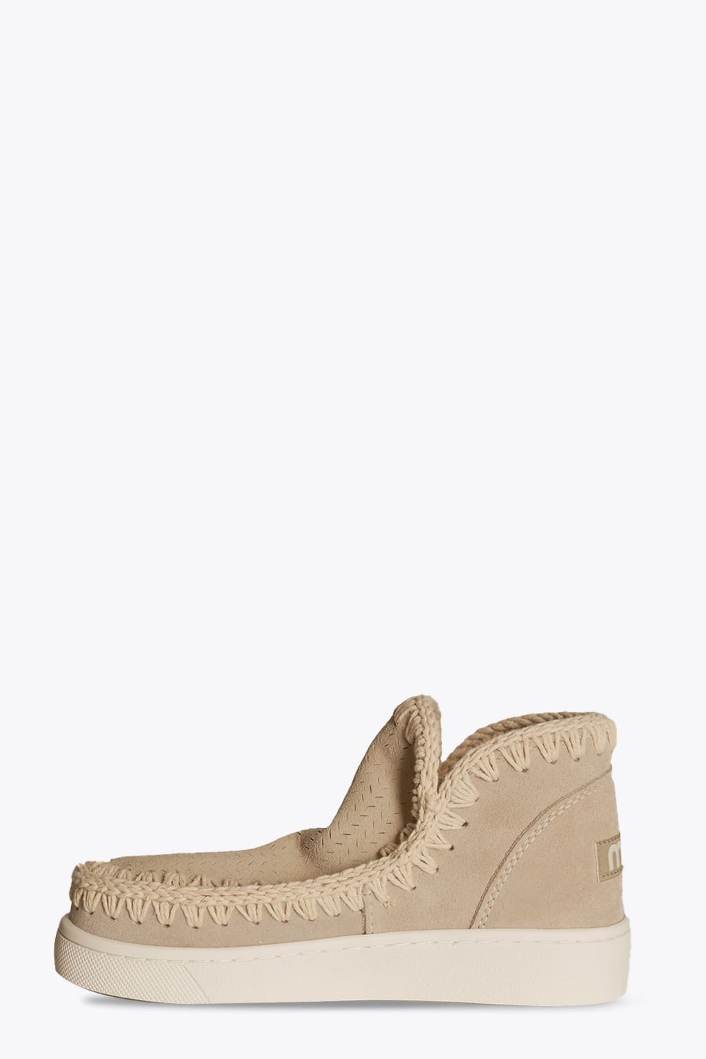 MOU SUMMER ESKIMO SNEAKER PER.SUE LASER CUT BEIGE SUEDE ANKLE BOOT - SUMMER ESKIMO SNEAKER