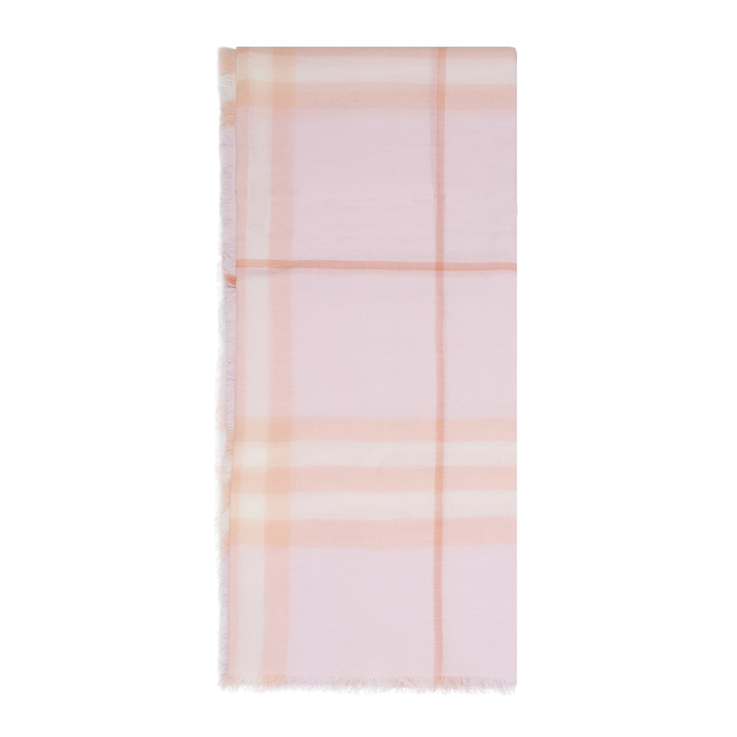 Burberry Check Pattern Wool Scarf In Pink