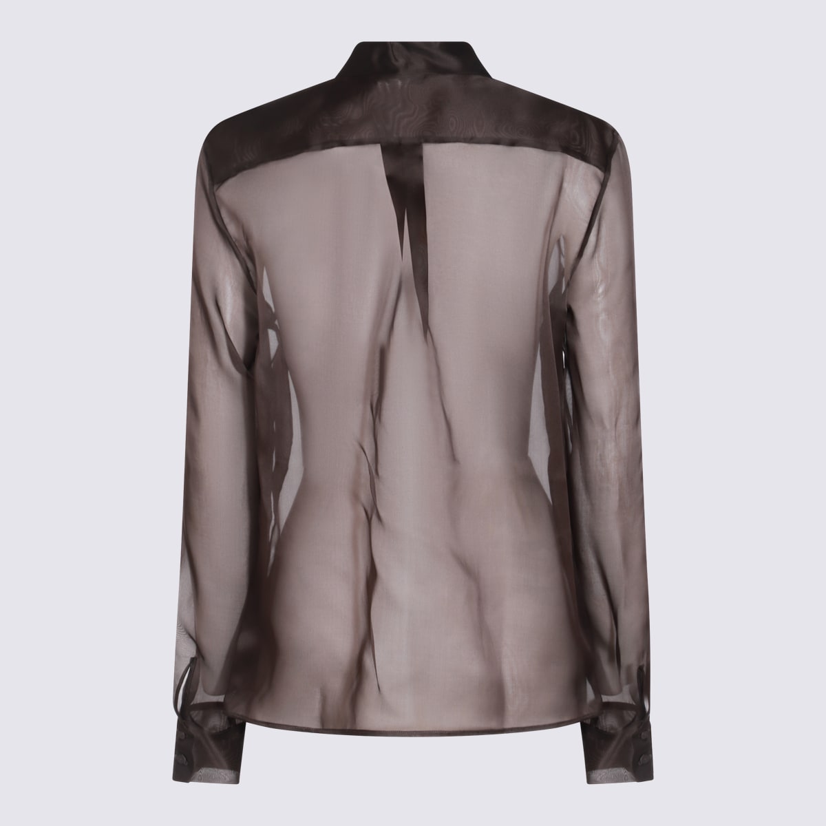 Shop Fabiana Filippi Brown Silk Shirt