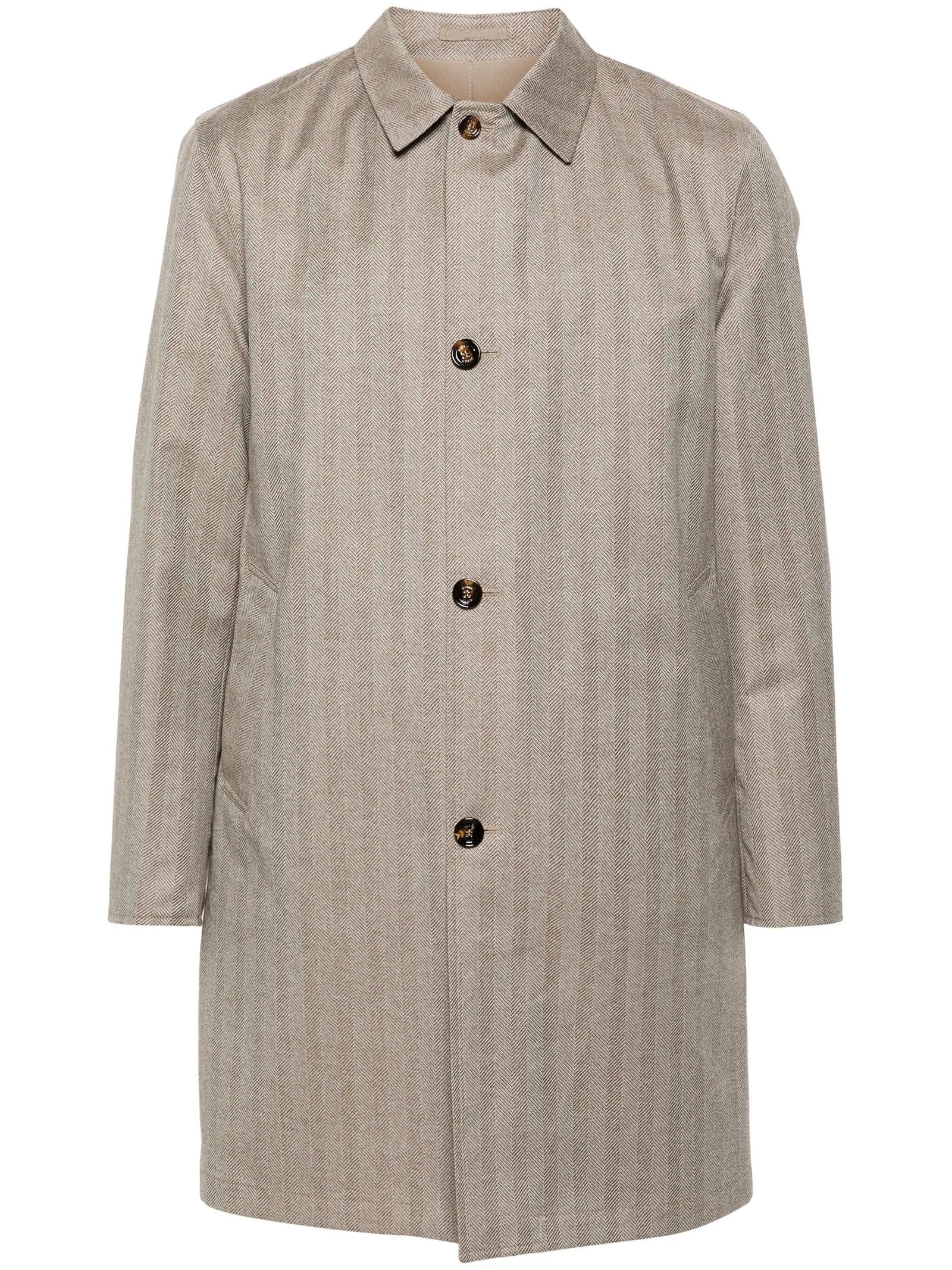 Beige Virgin Wool Blend Reversible Coat