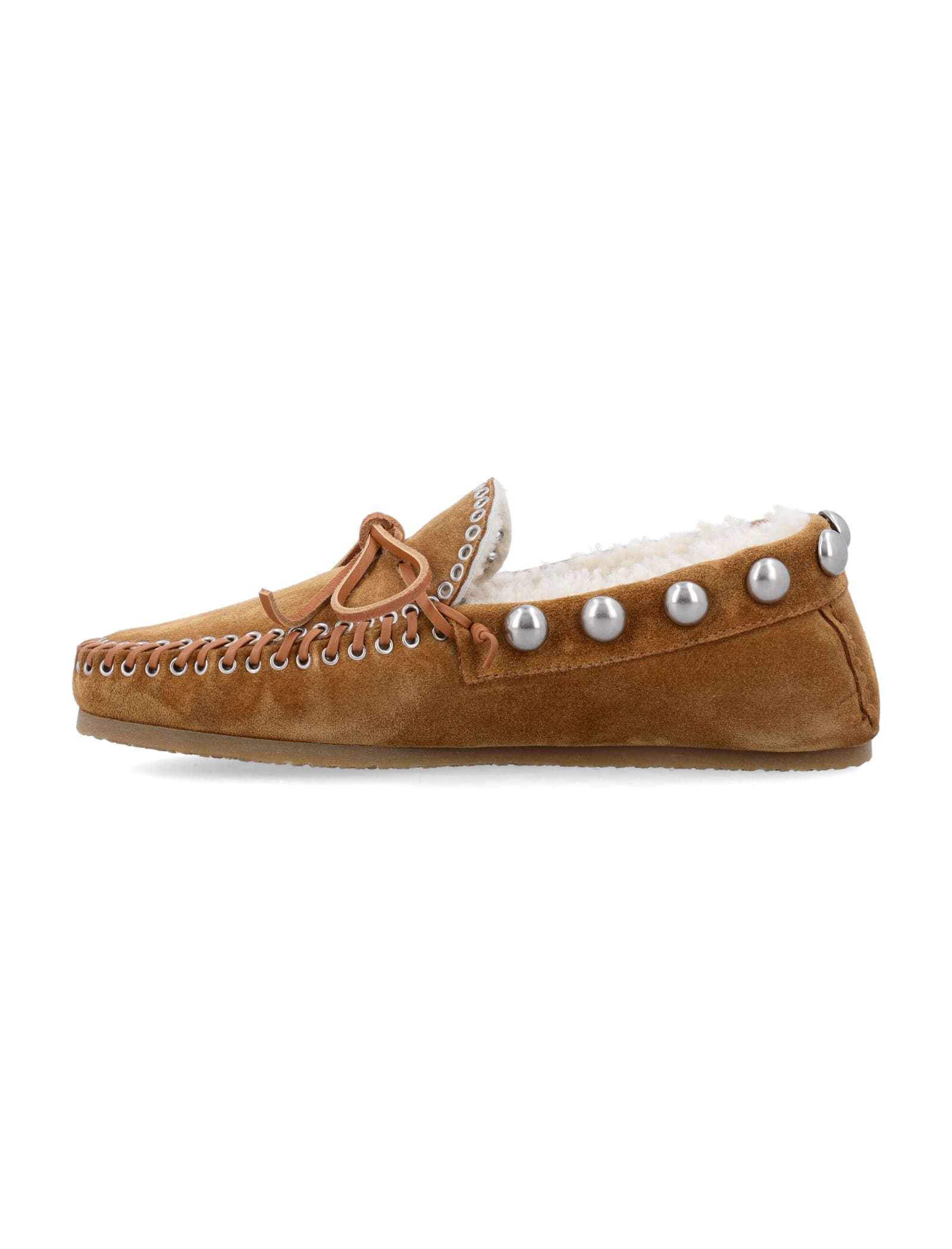 Shop Isabel Marant Fitza Shearling Loafer In Cognac