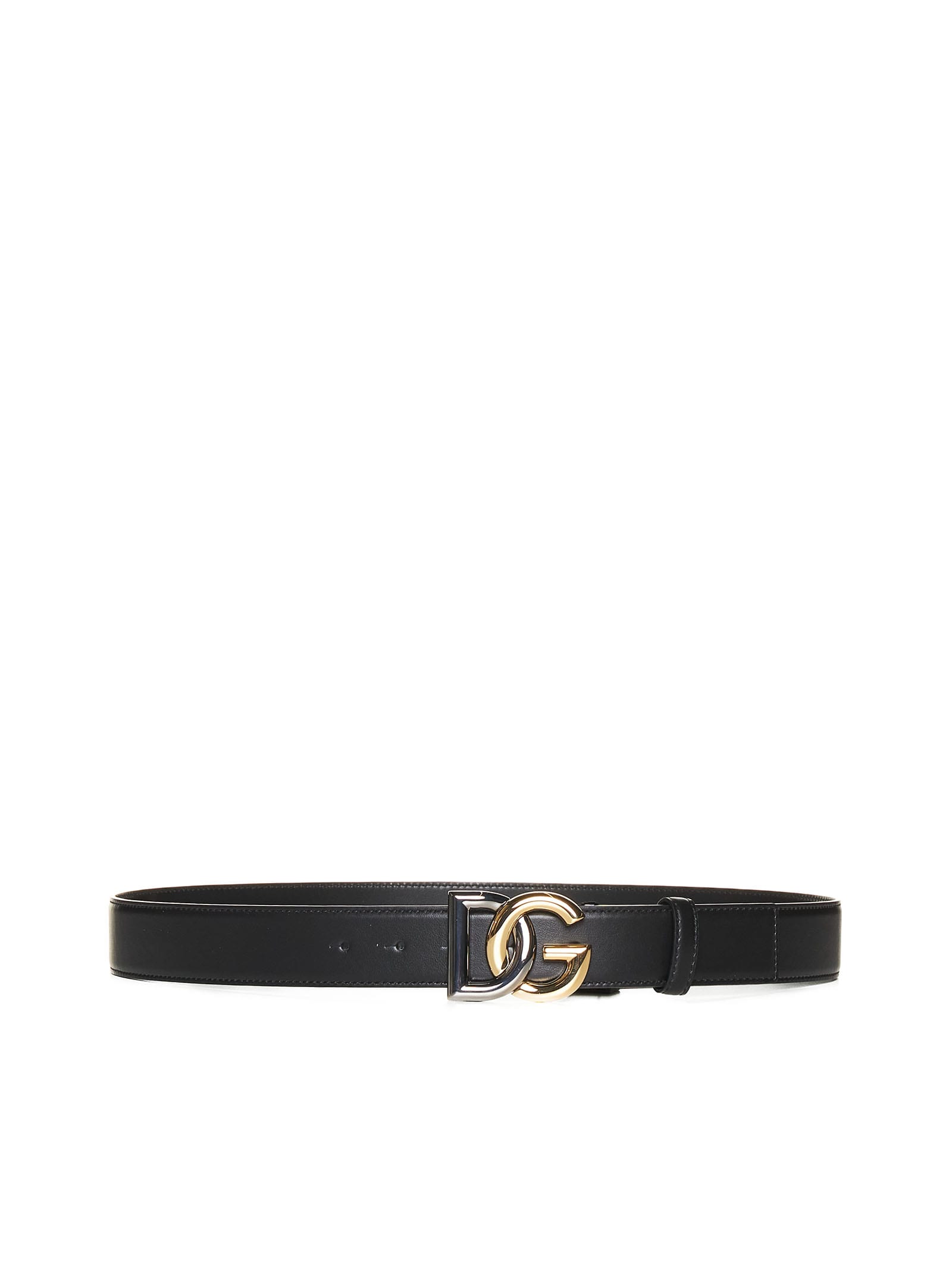 Dolce & Gabbana Dg Logo Belt In Black