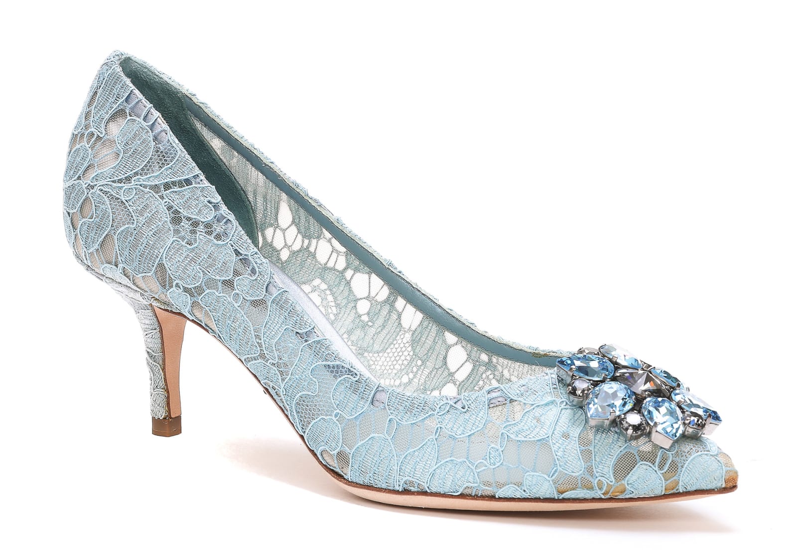 Dolce & Gabbana Pizzo Taormina Pumps With Crystals