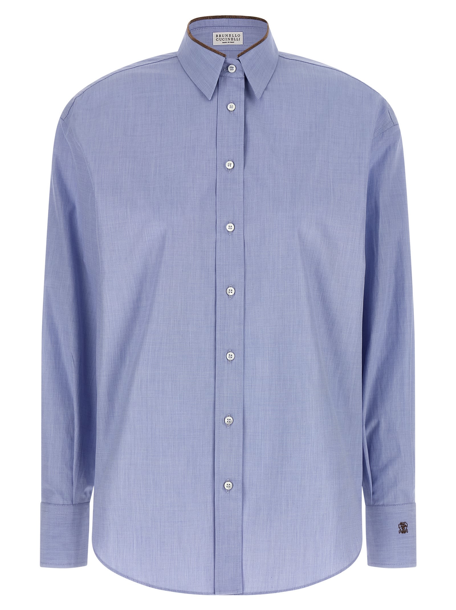 shiny Collar Detail Shirt