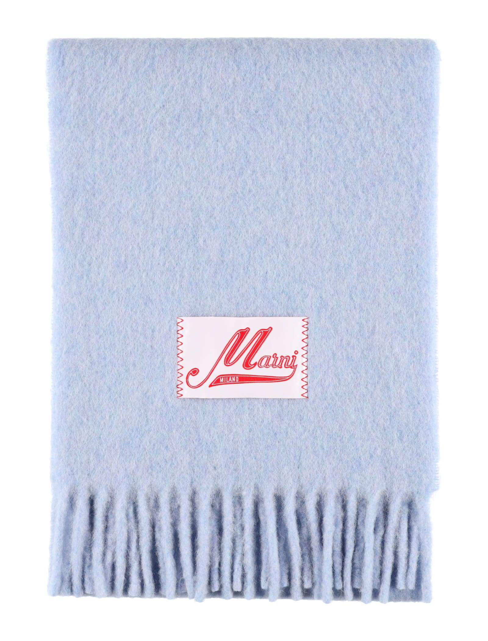 Shop Marni Mohair Scarf In Iris Blue