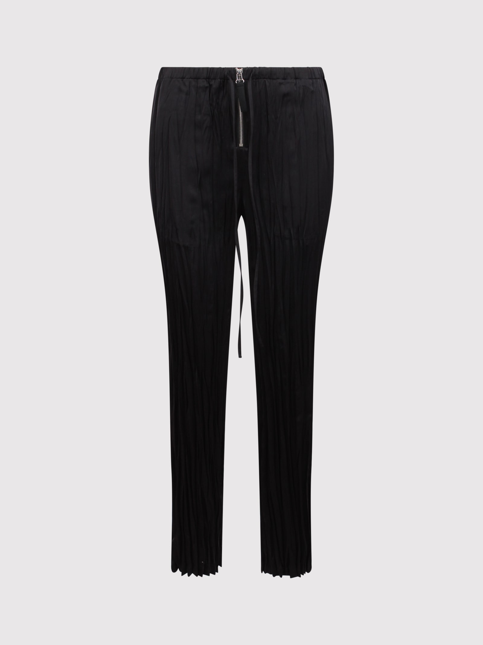Helmut Lang Trousers With Wrinkled Effect In Black