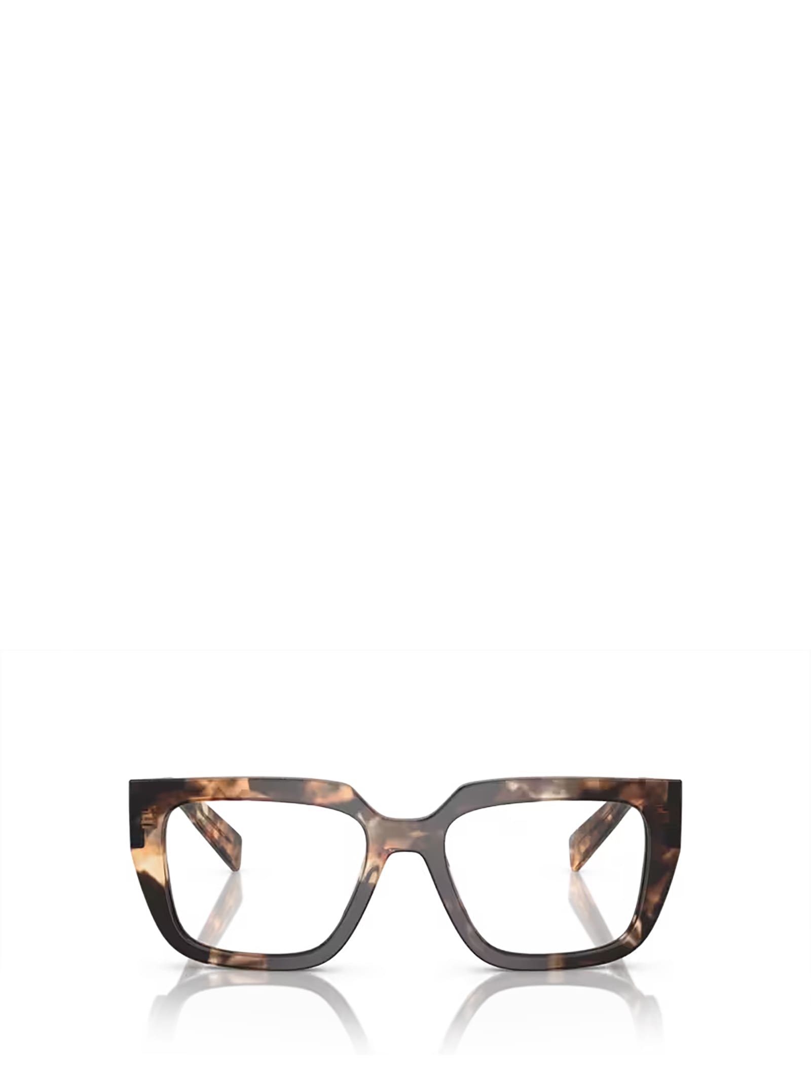 Prada Womens Brown Pr A03v Square-frame Tortoiseshell Acetate Eye Glasses In Havana Caramel