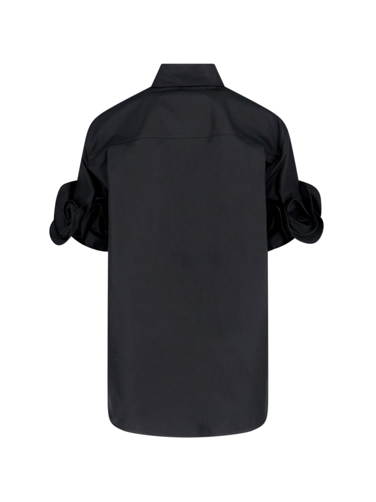 Shop Valentino Rose Detail Shirt In Black