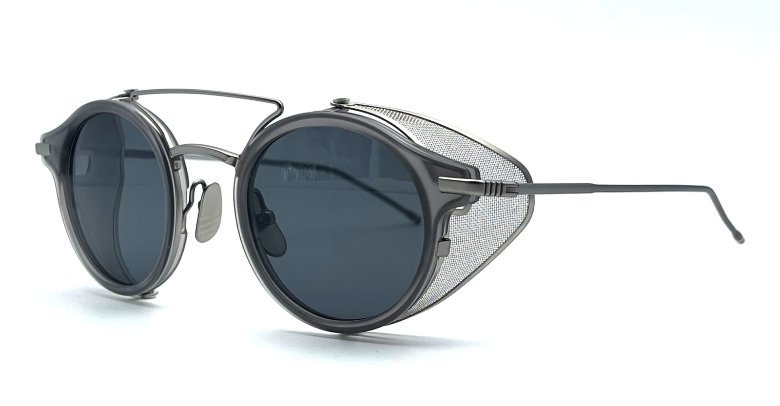 Shop Thom Browne Round - Light Grey Sunglasses