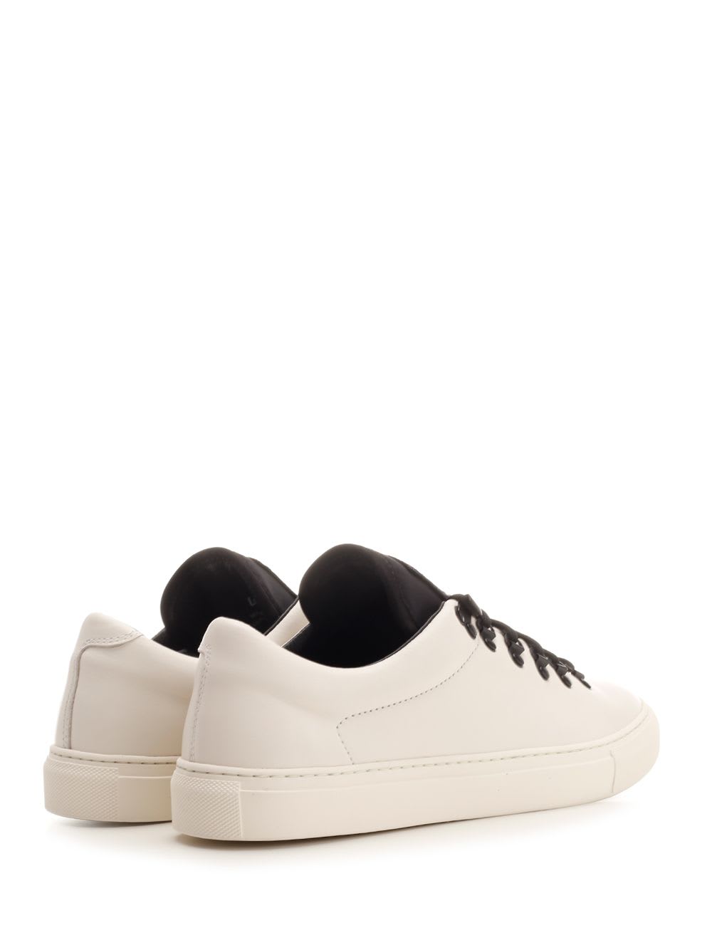 Shop Stone Island Leather Sneaker In White