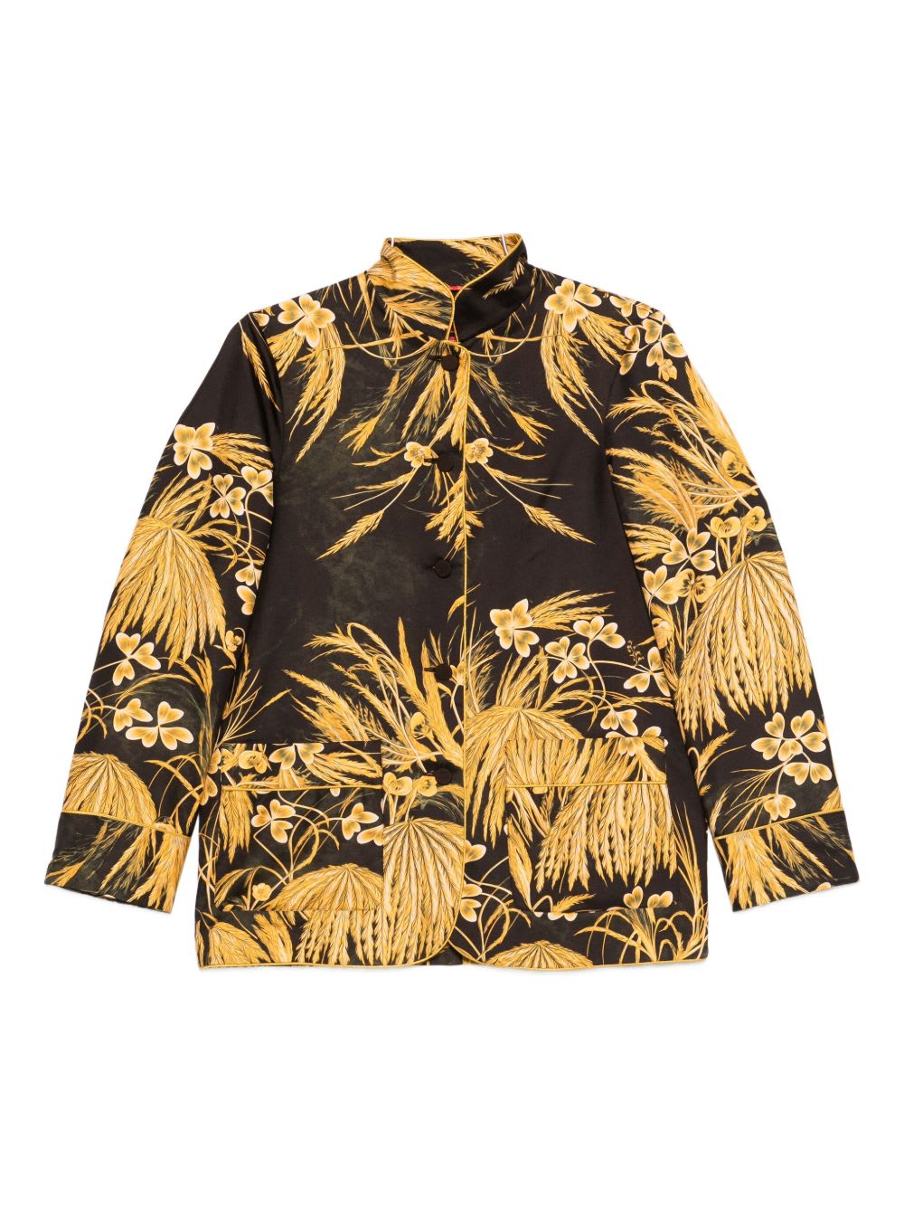 F.r.s For Restless Sleepers Printed Silk Shirt In Yellow