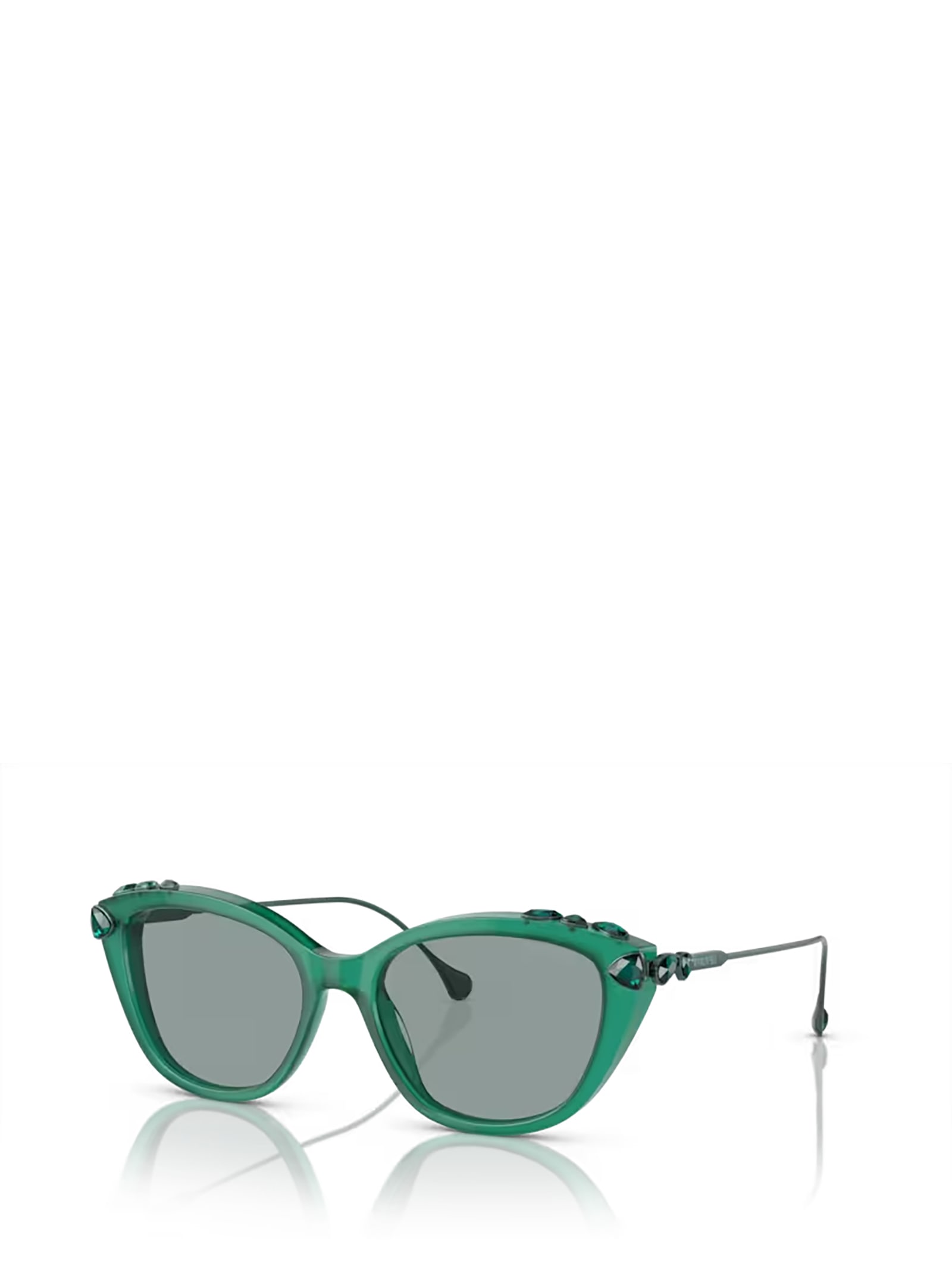 Shop Swarovski Sk6010 Opal Green Sunglasses