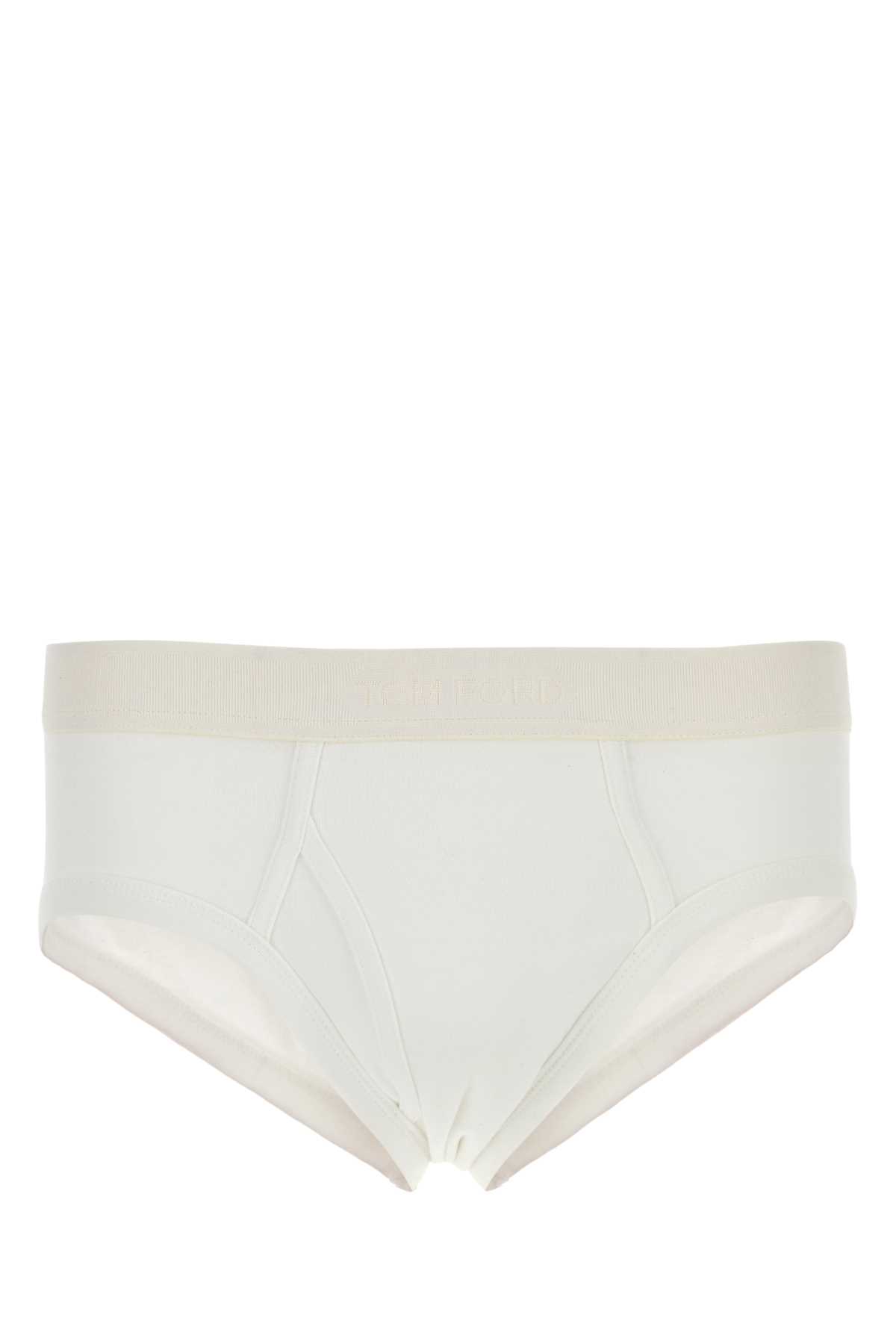 Tom Ford Seamless Stretch Cotton Slip With Elastic Waistband In Neutral