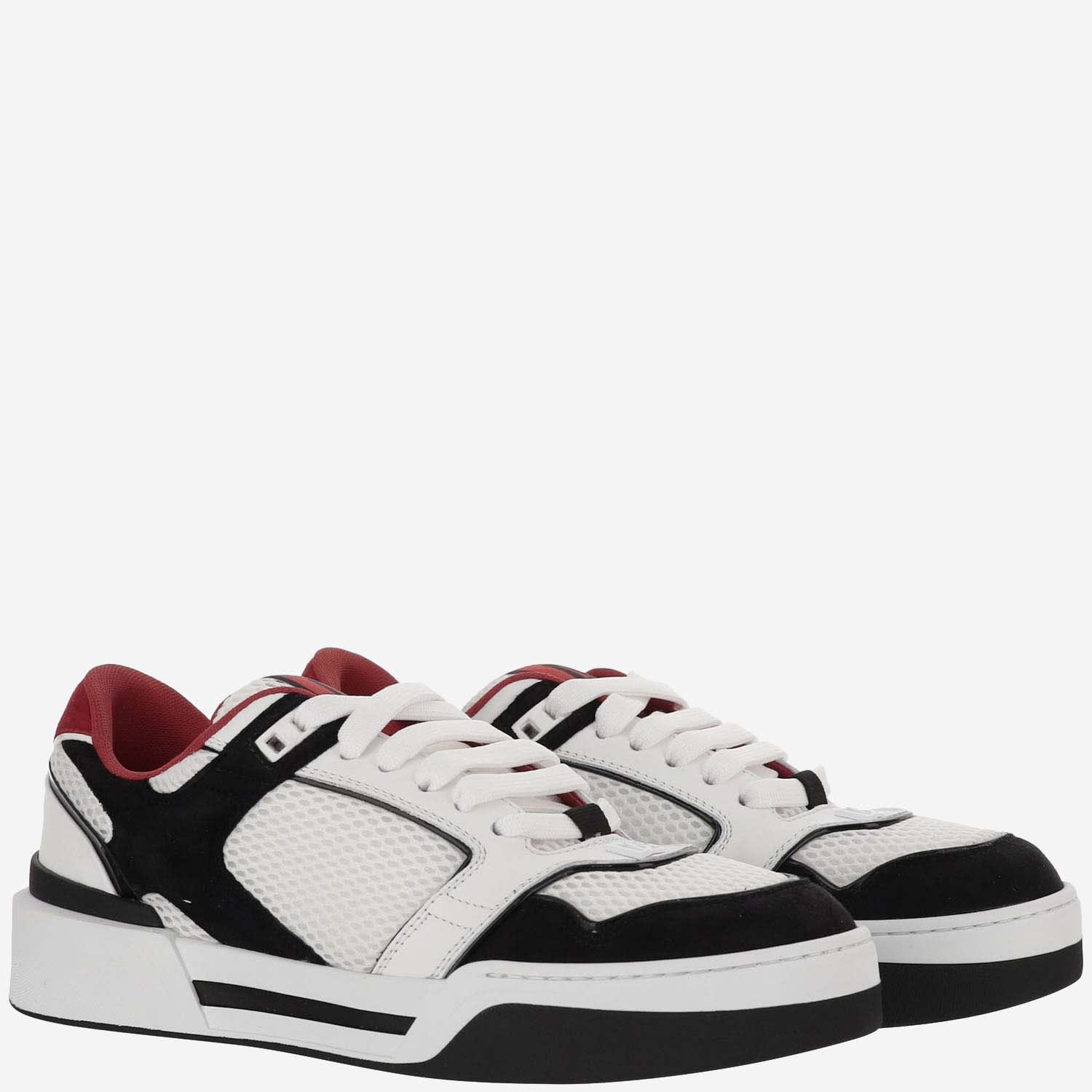 Shop Dolce & Gabbana New Roma Fabric And Leather Sneaker In Red