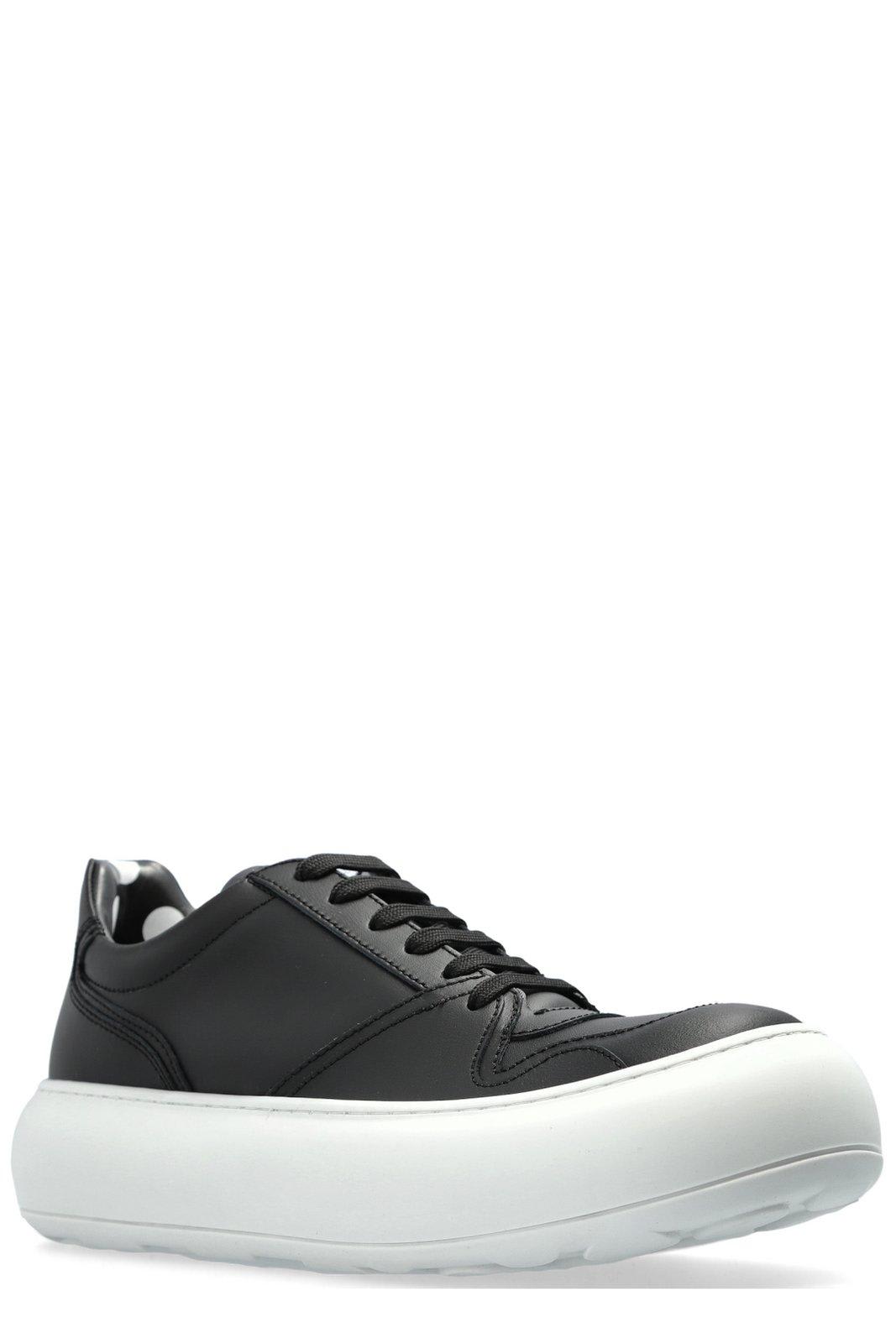 Moschino Sneakers In Calf Leather Ollie In Black