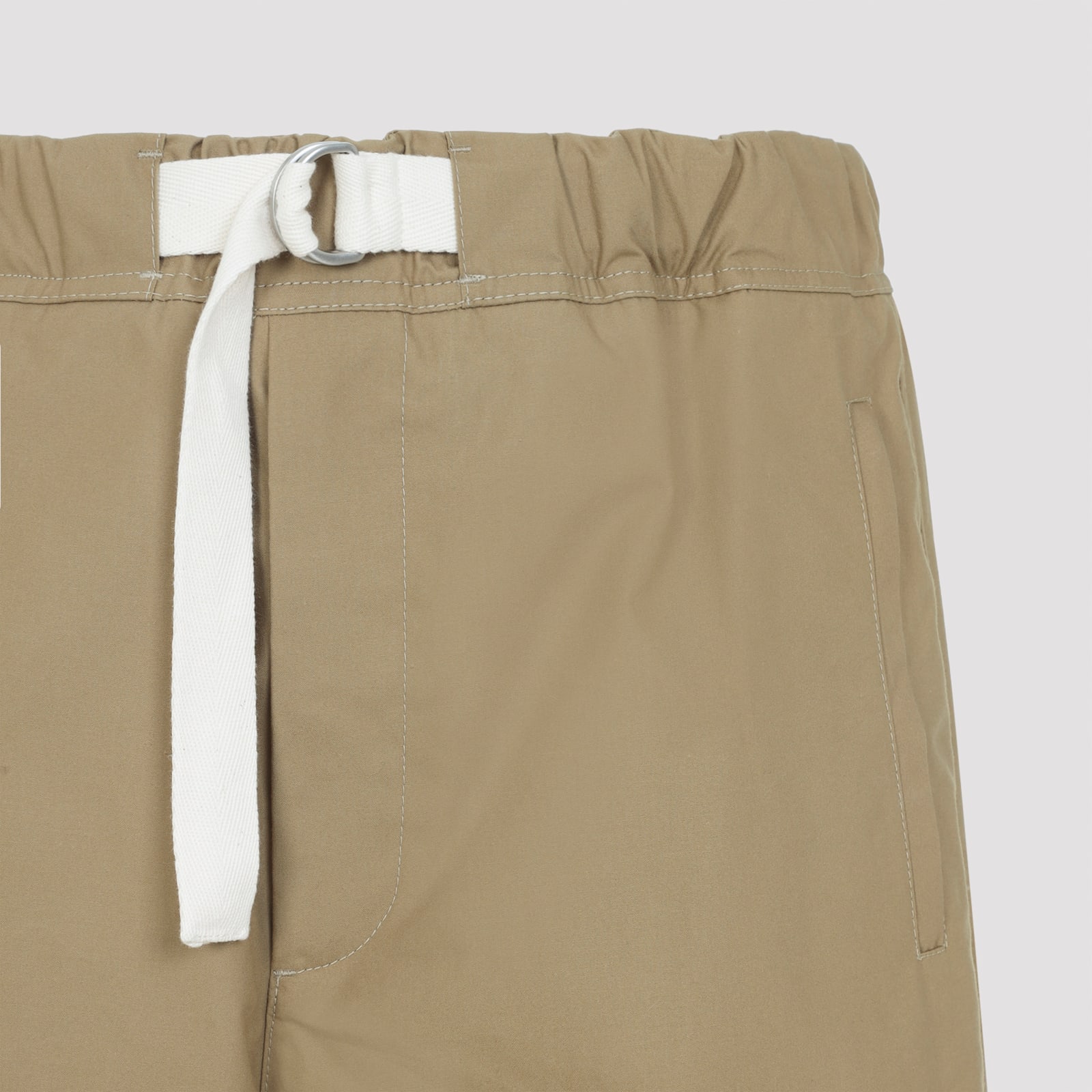Jil Sander Beige Water-repellent Cotton Pants In Brown